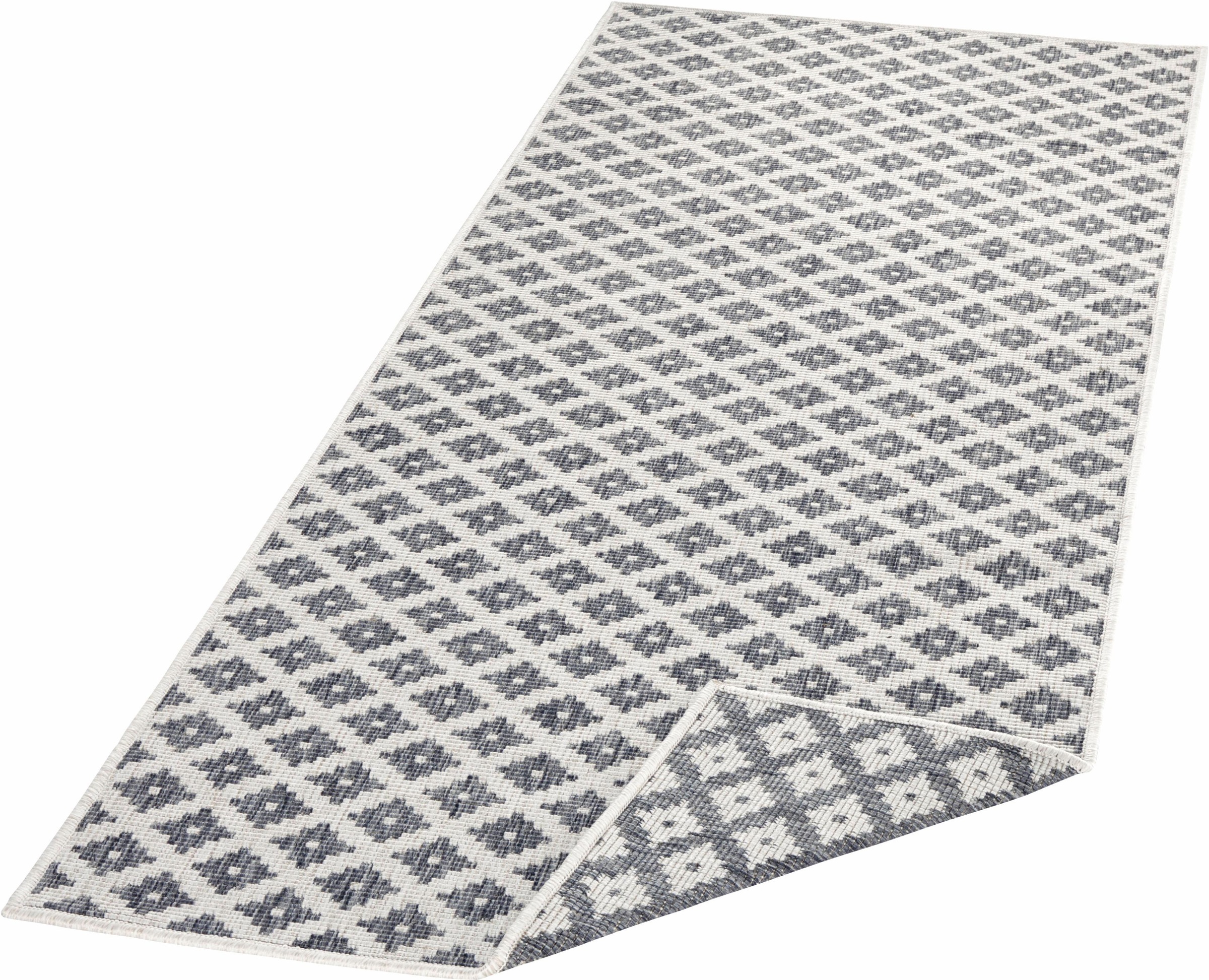 NORTHRUGS Läufer »Nizza«, rechteckig, 5 mm Höhe, In-und Outdoor geeignet, Wohnzimmer, Balkon, Terrasse, Garten, Robust, Pflegeleicht, Flachgewebe, Wendbar