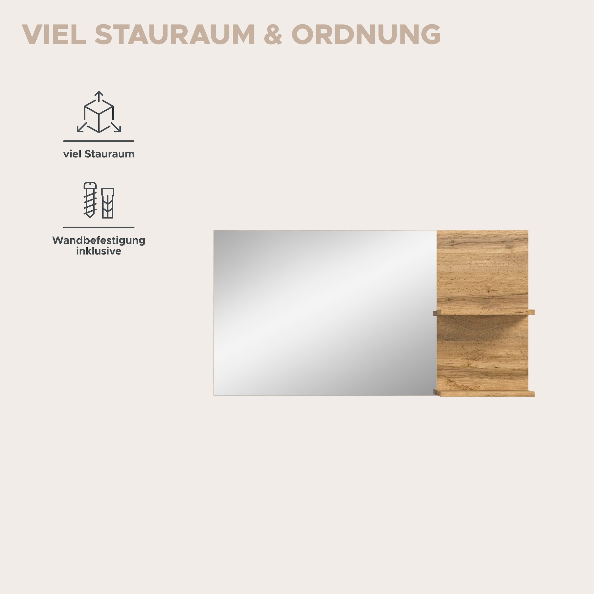 OTTO home Garderobenspiegel »MAMBO« Spiegel, Flur, Diele, Spiegel mit Ablage