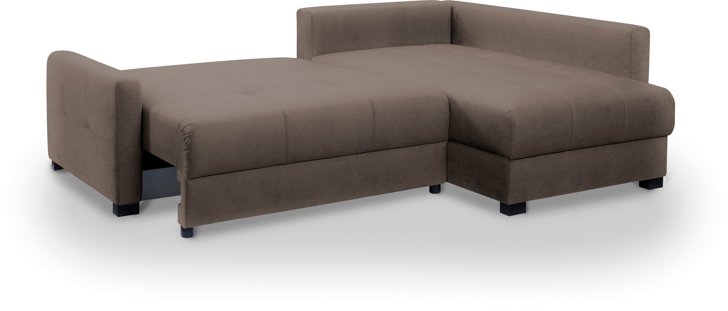 exxpo - sofa fashion Ecksofa »Chester, Boxspring Federkern-Polsterung für bequemeren Sitzkomfort«, L-Form, schmale Armlehnen, Bettfunktion u. Bettkasten