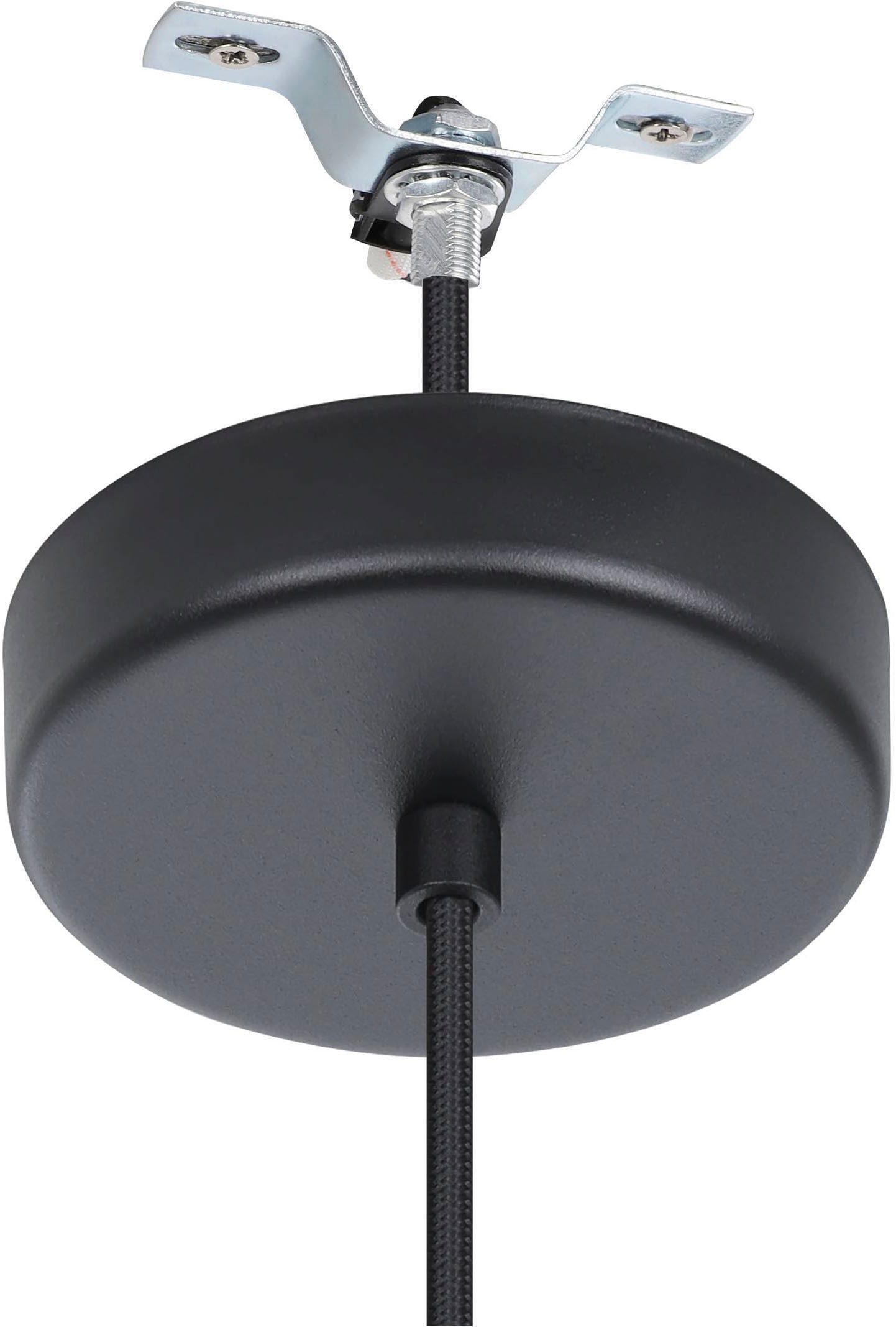 EGLO Hängeleuchte »Dolwen Hängelampe, Pendelleuchte, Esszimmerlampe Japanisch, E27, Lampe« E27 1 Stk. Hängeleuchte - H110 x Ø42,5 cm - schwarz - 1X40W exkl.