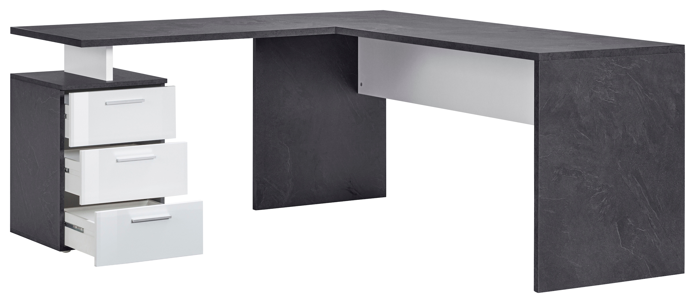 INOSIGN Eckschreibtisch »New Selina«, Schreibtisch, Schubkästen, mit oder ohne Monitoraufsatz, B 180/160 cm