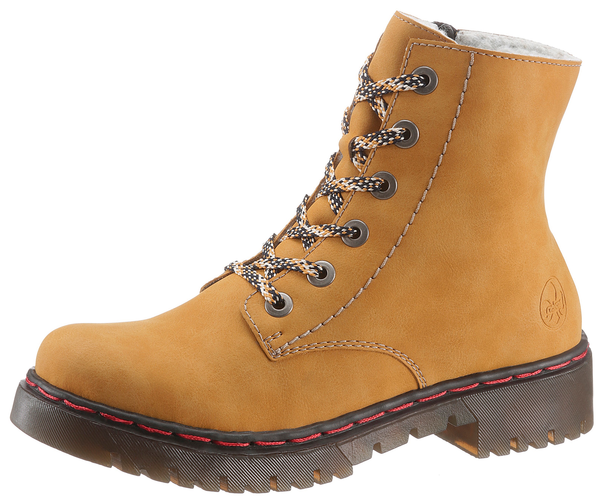 Rieker Schnürboots, mit kontrastfarbener Rahmennaht