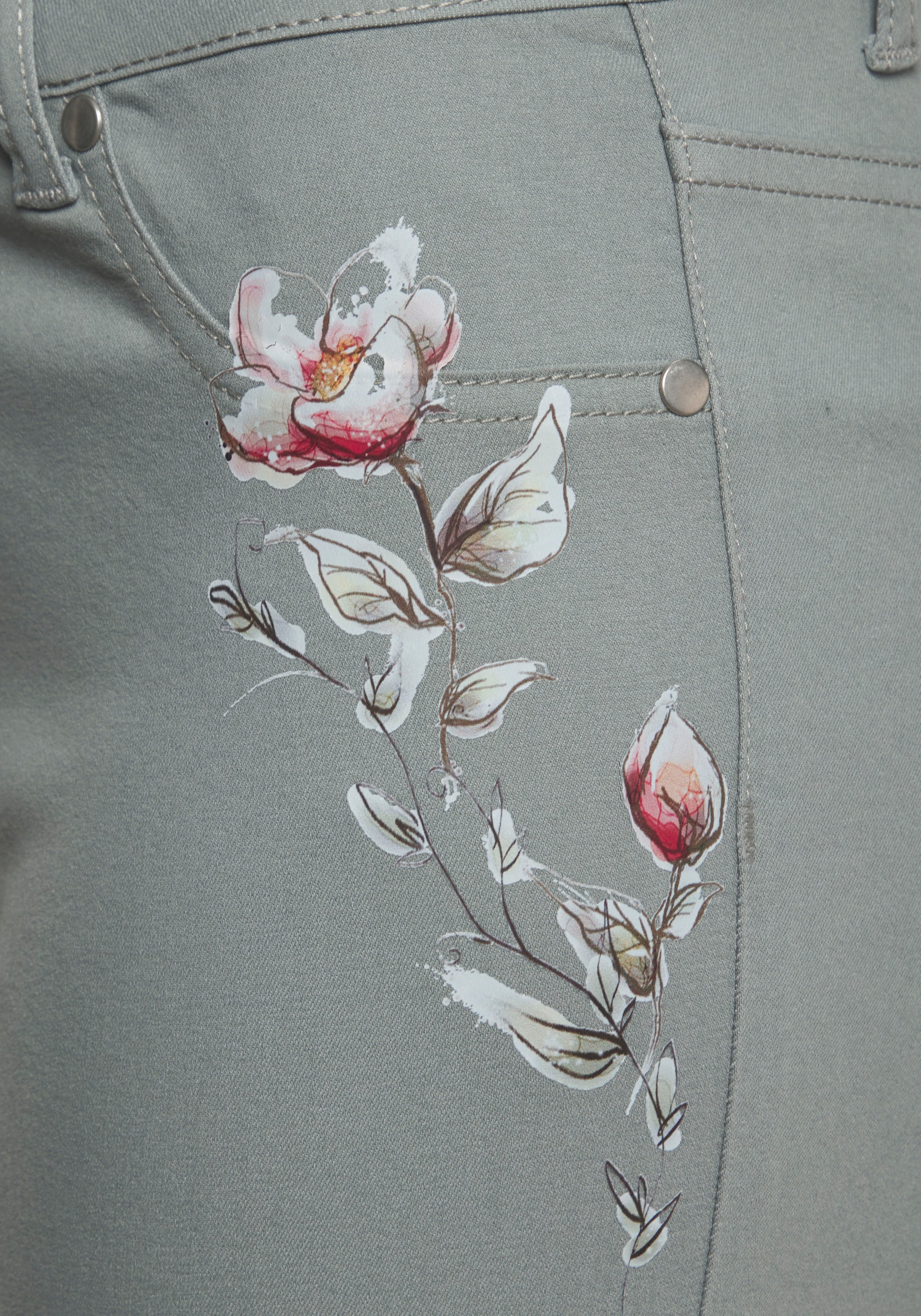 LASCANA 7/8-Jeggings, mit dezentem Blumendruck, elastische Skinny Jeans aus Baumwoll-Mix