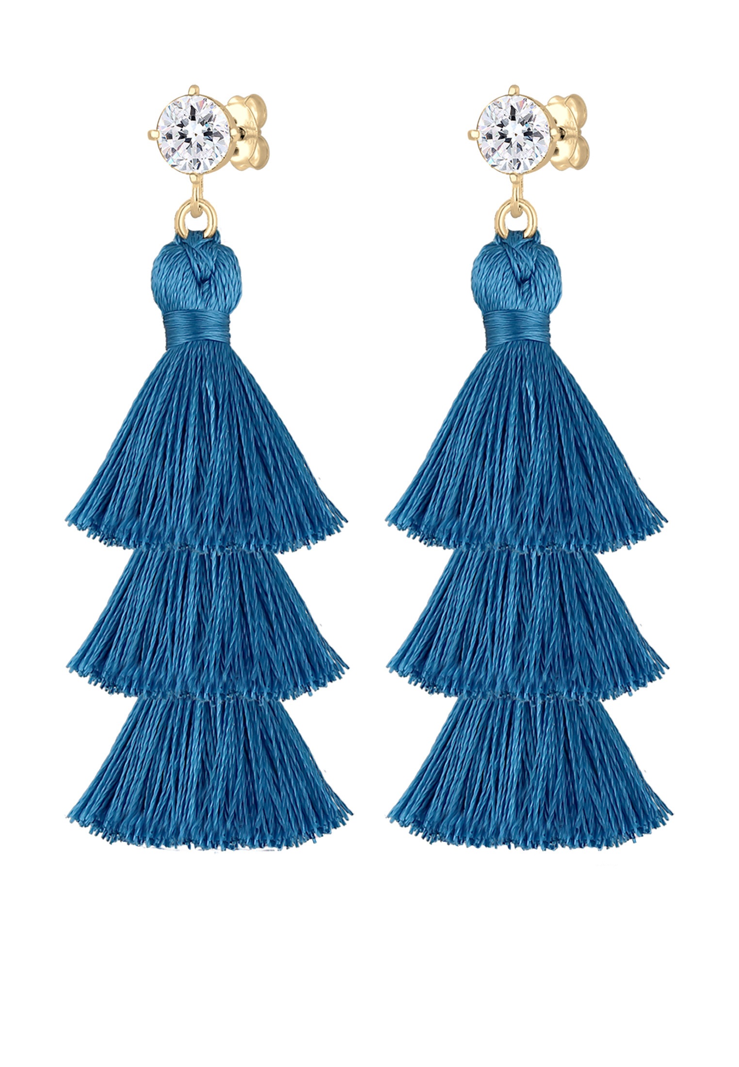 Elli Paar Ohrhänger »Ohrringe Tassel Rosa Boho Kristalle 925 Silber«