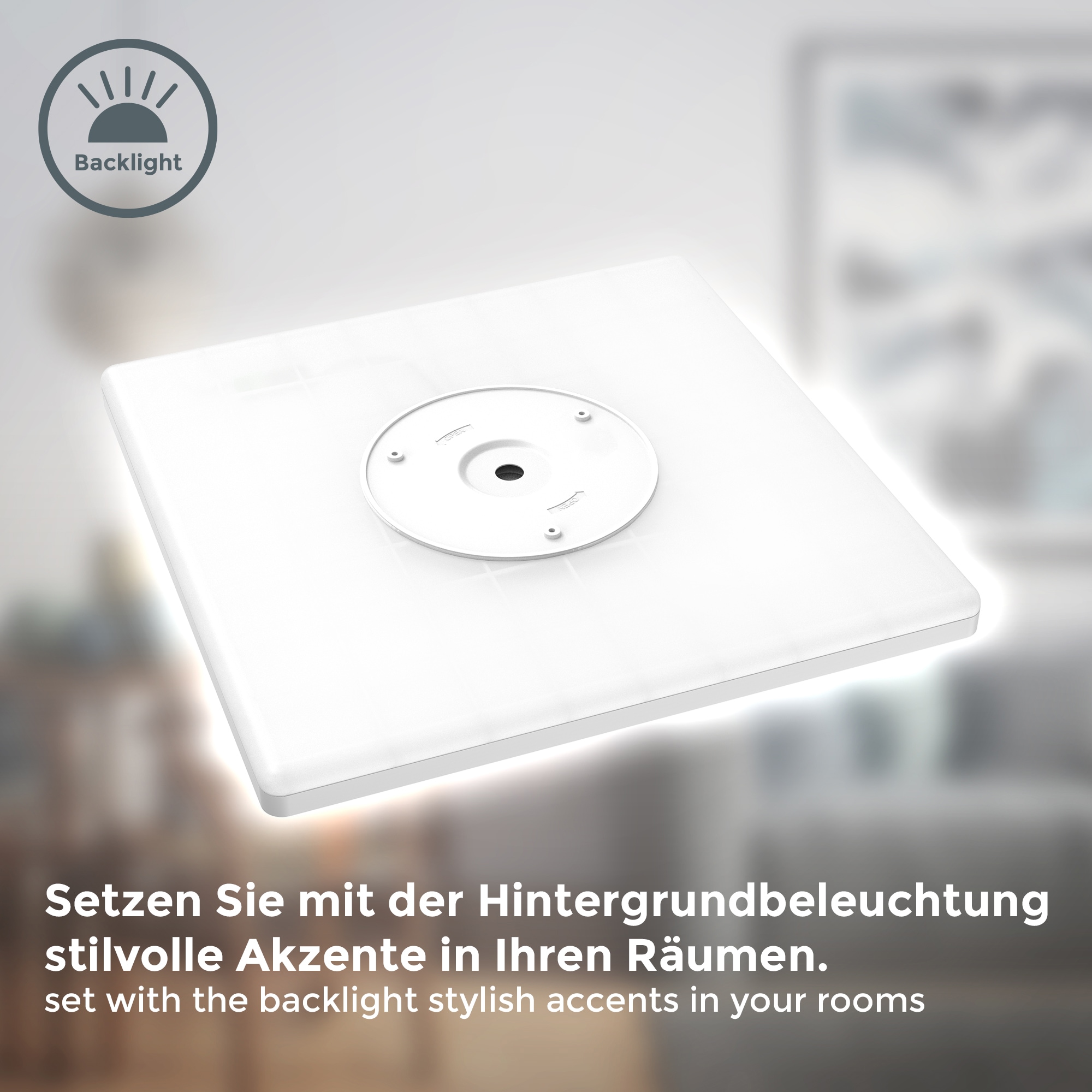 B.K.Licht ultraflaches LED Panel mit LED Backlight, Stufendimmer, inkl. 1 x LED Platine, 22 Watt, 3.000 Lumen, 4.000 Kelvin, inkl. Memoryfunktion, Gr. ca. 42 x 42 cm