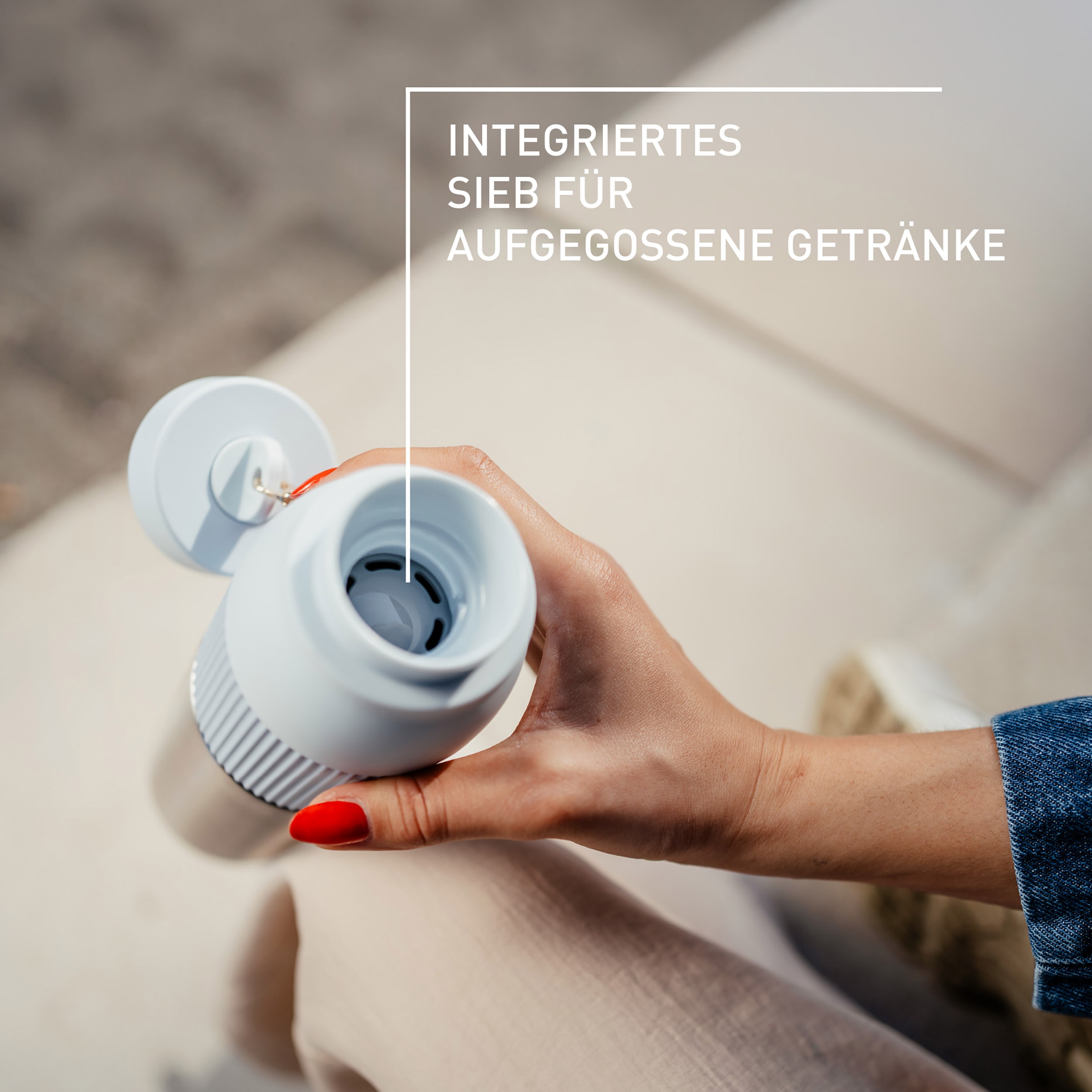 Emsa Isolierflasche »beYou Twist« mit integriertem Sieb und Trageband, 100% dicht, spülmaschinengeeignet