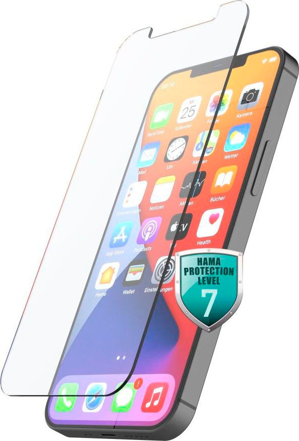 Hama Displayschutzglas »Schutzglas für Apple iPhone 12 mini, langlebig, robust, Mikrofasertuch«, für Apple iPhone 12 mini