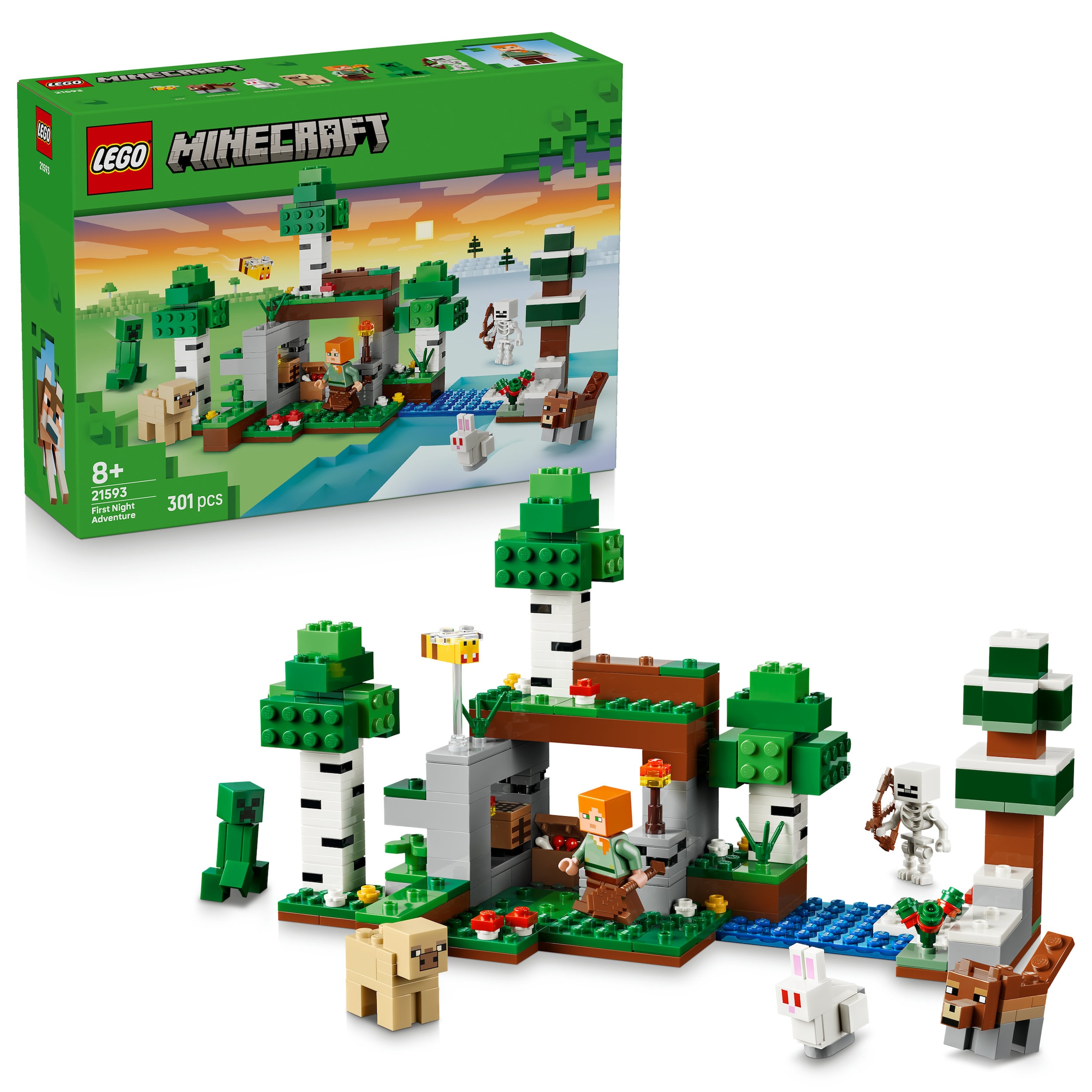 LEGO® Konstruktionsspielsteine »Erstes Abenteuer in der Nacht (21593), LEGO Minecraft« Made in Europe