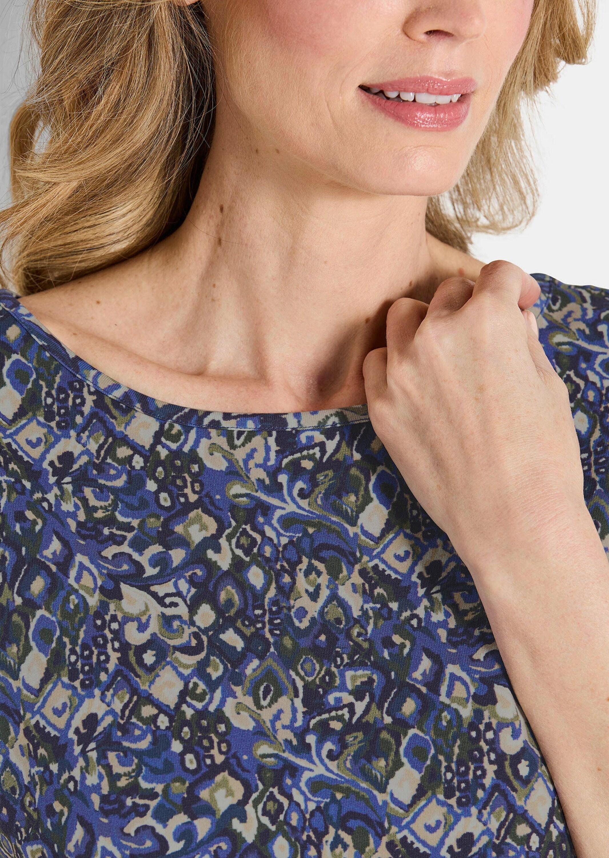 GOLDNER Kurzarmshirt »Jersey-Shirt mit überschnittenen Schultern«