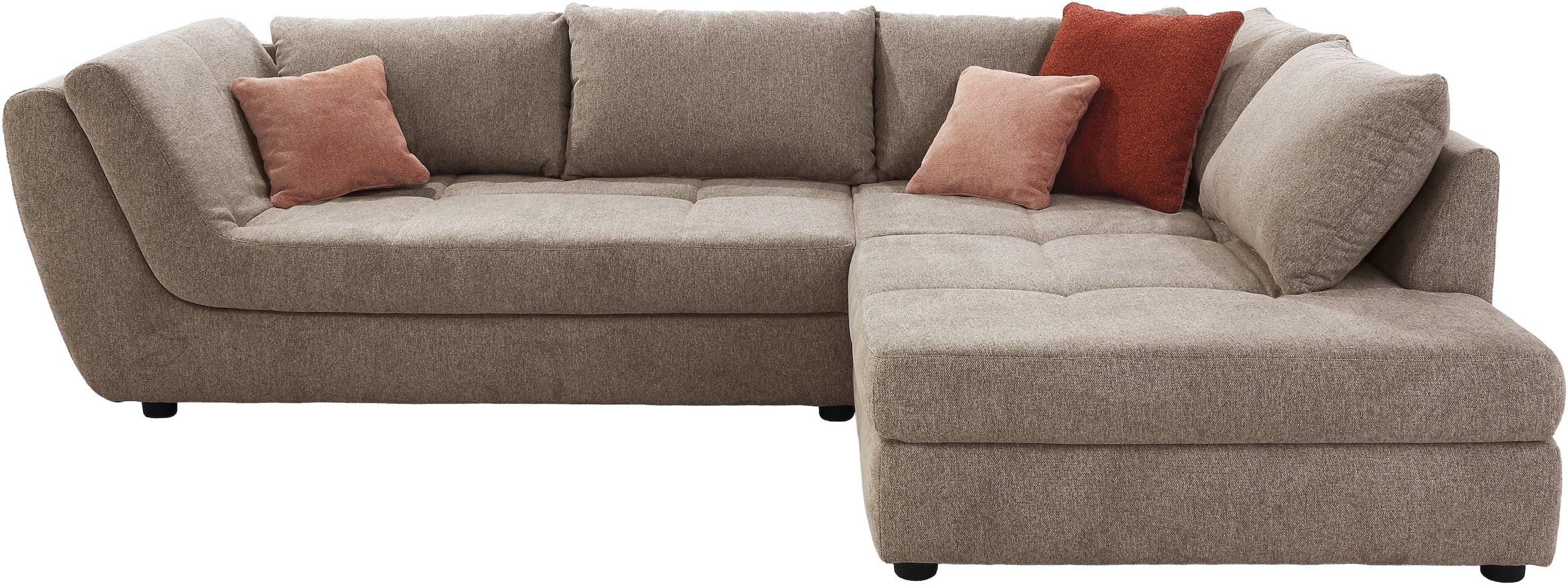 Jockenhöfer Gruppe Ecksofa »Rascasse, L-Form, Rampenotik im modernen Design«, alle Kissen inklusive, rechts oder links montierbar, XXL-Breite: 322cm