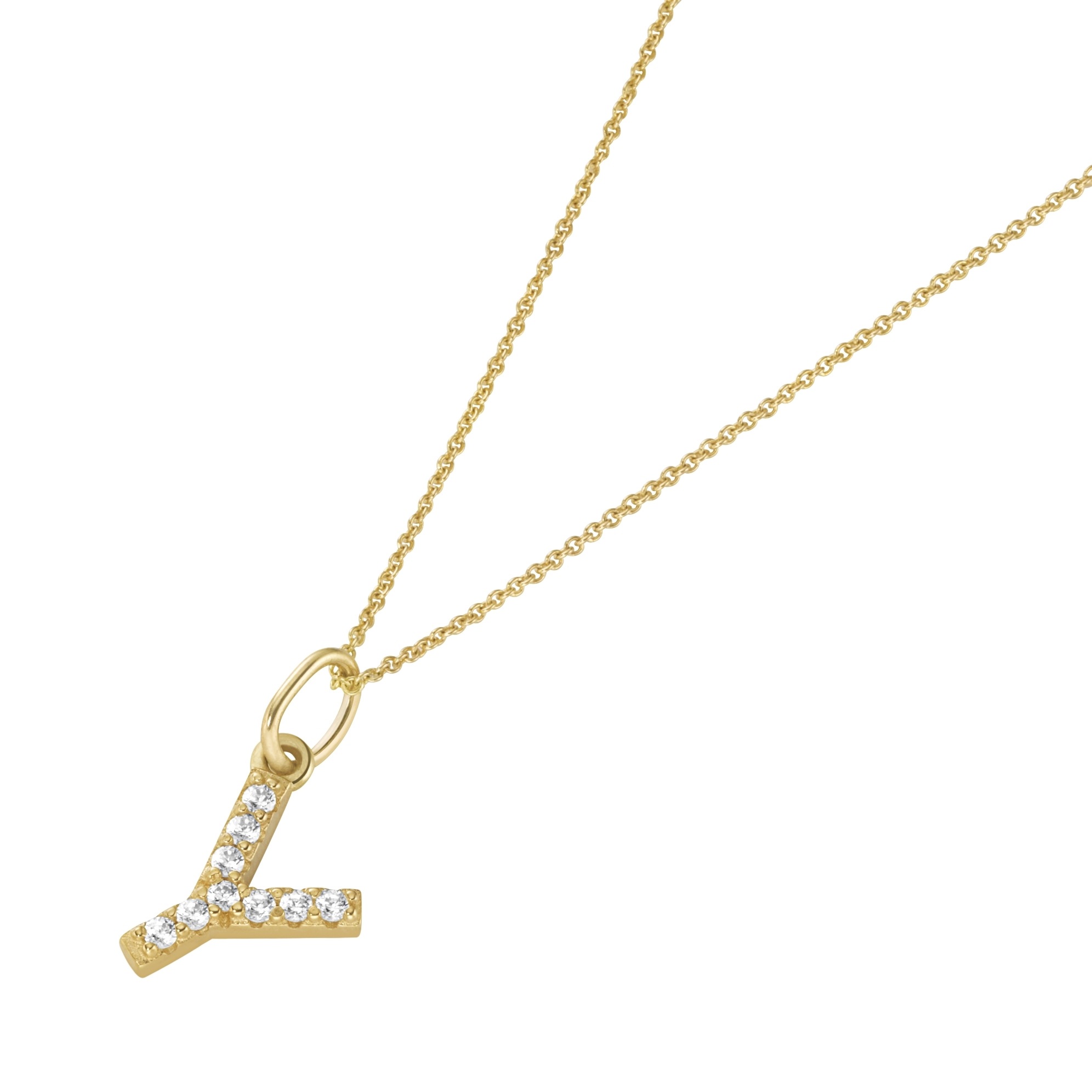 Luigi Merano Kette mit Anhänger »Kette Anhänger Buchstabe Y mit Zirkonia, Gold 375«