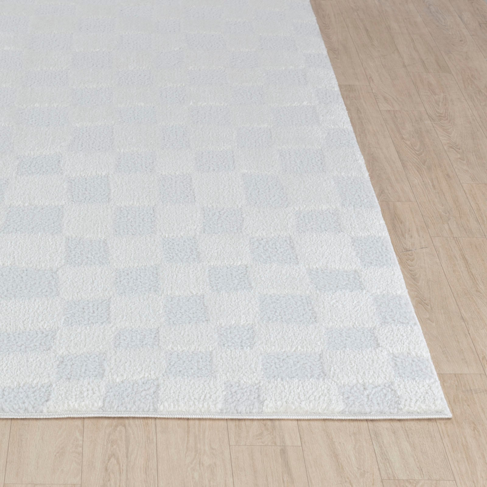 Livabliss Teppich »INCHON«, rechteckig, 14 mm Höhe, Skandinavischer Teppich mit Karomuster, Kurzflor Wohnzimmerteppich