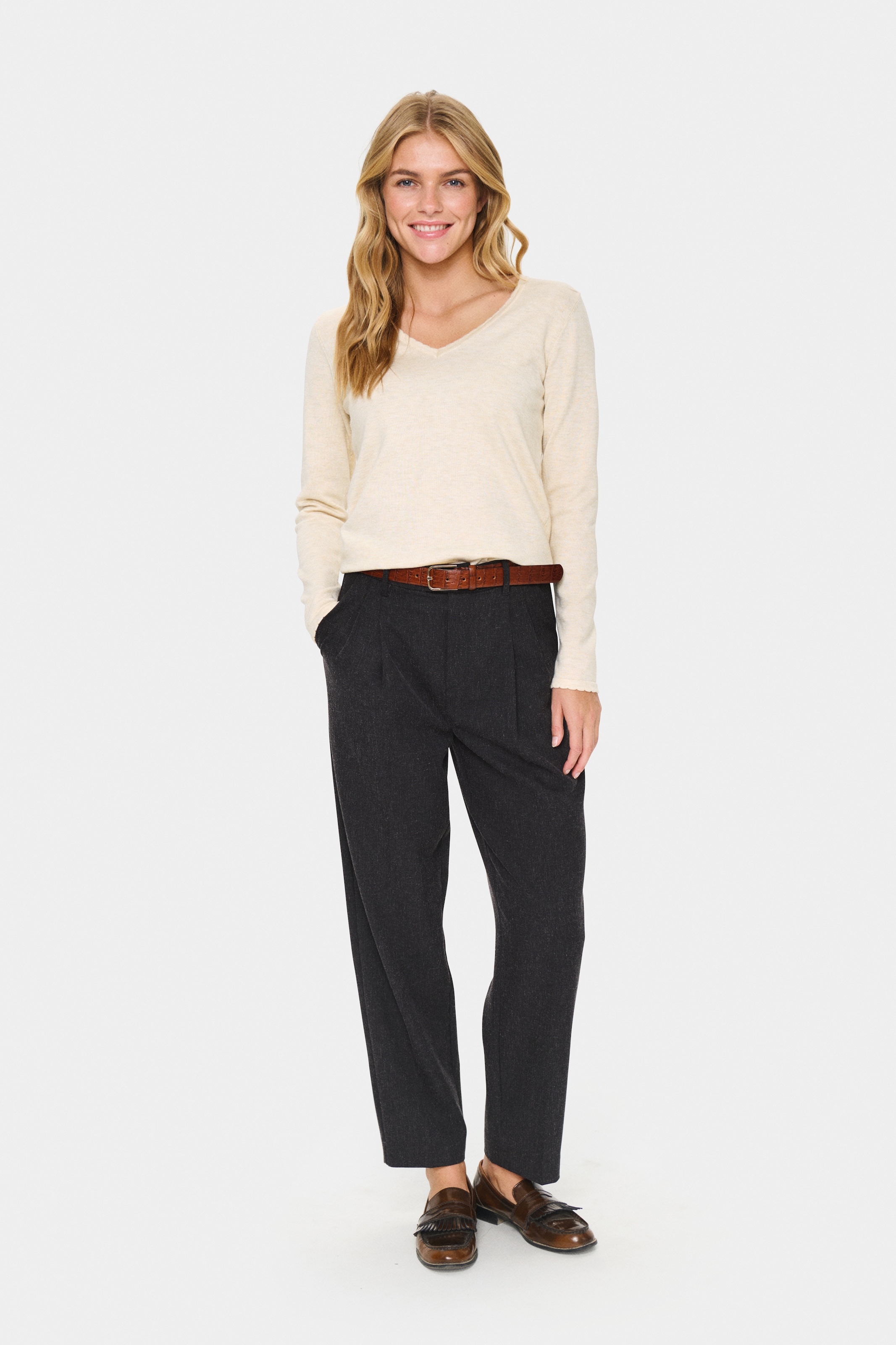 Saint Tropez Strickpullover »MilaSZ LS V-Neck Pullover«
