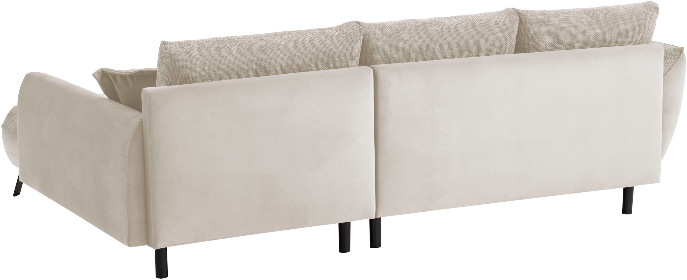 exxpo - sofa fashion Ecksofa »Bellinii, Materialmix, Strukturbezug und pflegeleichter Microvelours«, bequem und modern, Materialmix, L-Form