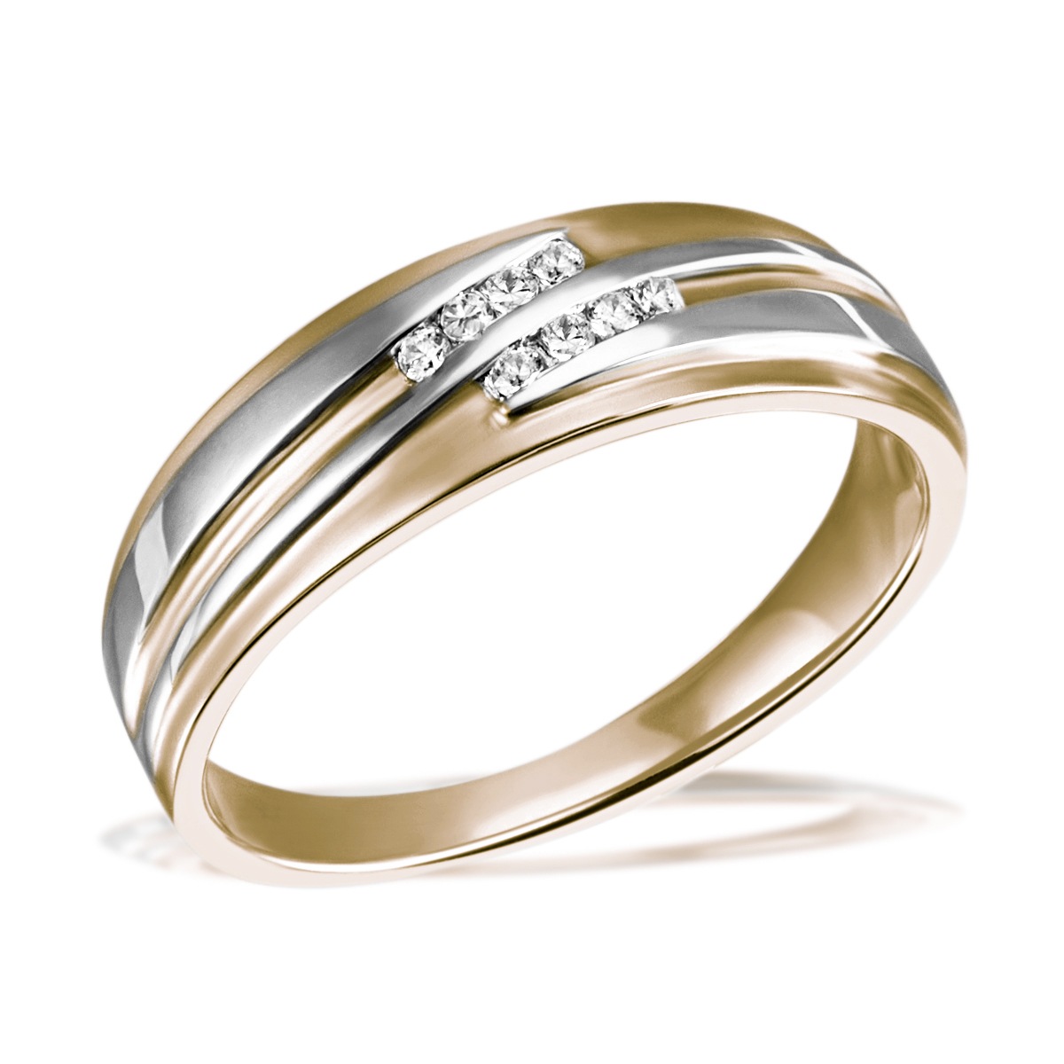 goldmaid Goldring, 375/- Gelb - Weiß 8 Brill. 0,06 ct. P1/H