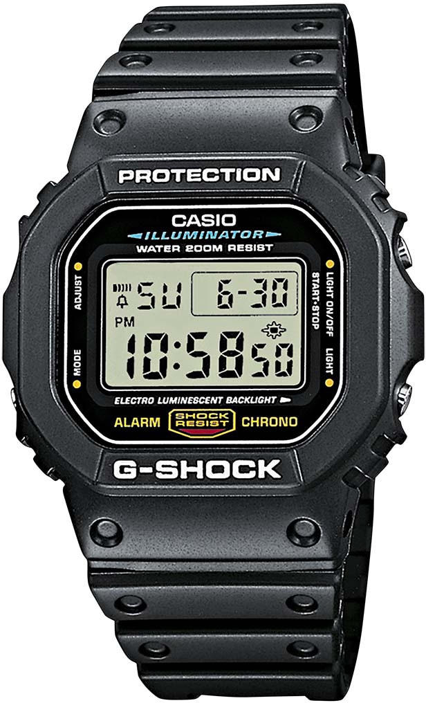 CASIO G-SHOCK Chronograph »Time Catcher, DW-5600E-1VER«, Quarzuhr, Armbanduhr, Herrenuhr, digital,retro,bis 20 bar wasserdicht
