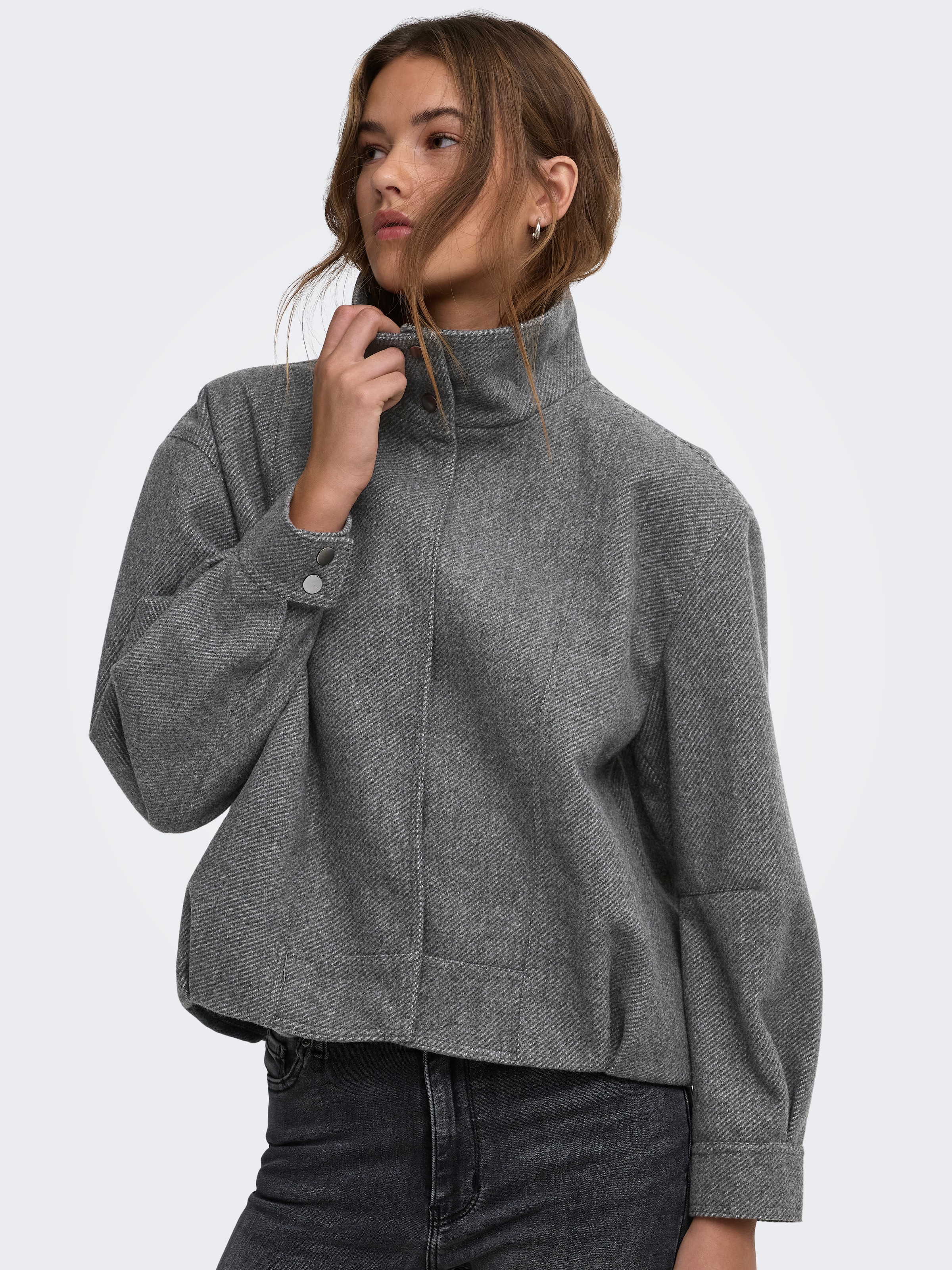 ONLY Kurzjacke »ONLASTA HIGH COLLAR BOMBER JACKET OTW« Kunstfaser