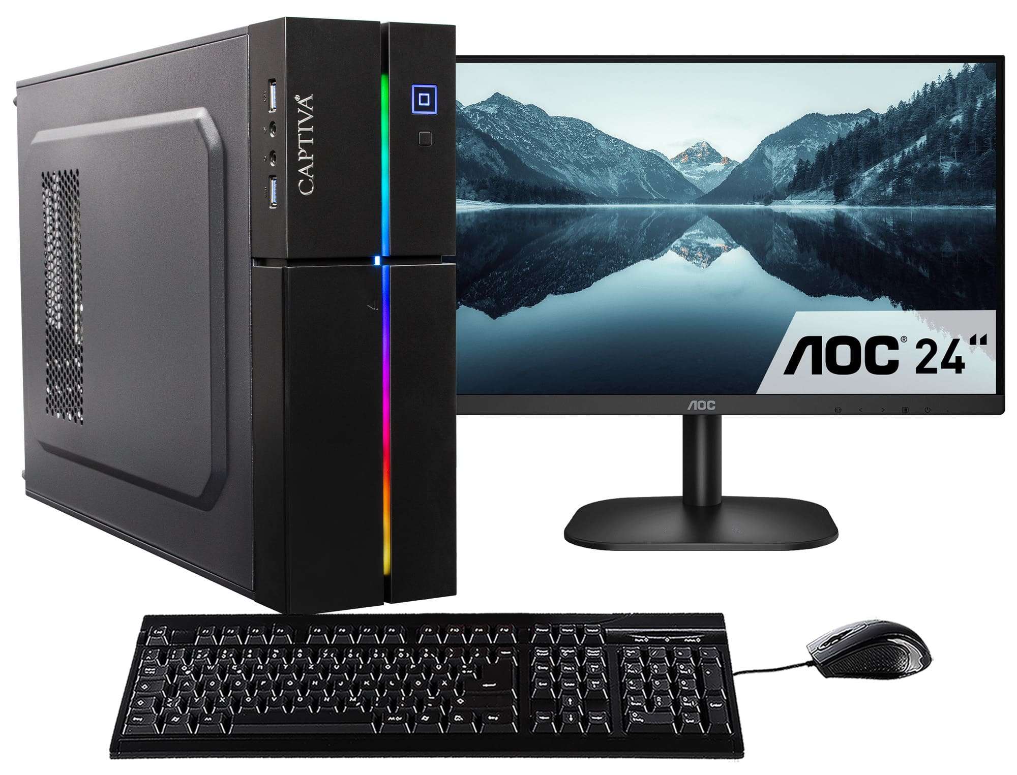 Captiva Business-PC-Komplettsystem »Power Starter I61-358 TFT Bundle« 23,80 ′′ Intel Core i3 UHD Graphics 16 GB RAM 480 GB SSD in schwarz