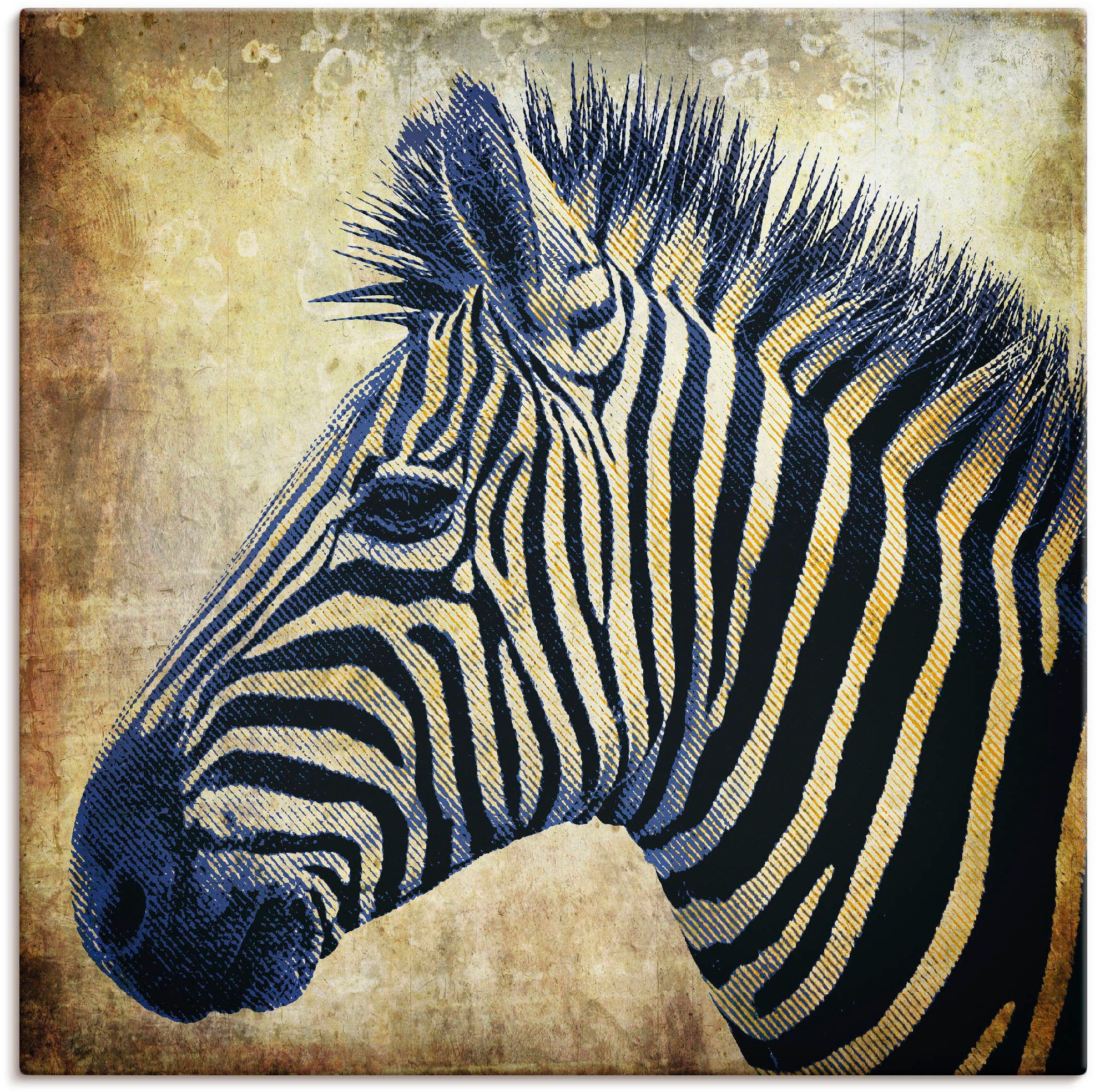 Wandbild »Zebra Porträt PopArt«, Wildtiere, (1 St.), als Leinwandbild in verschied....