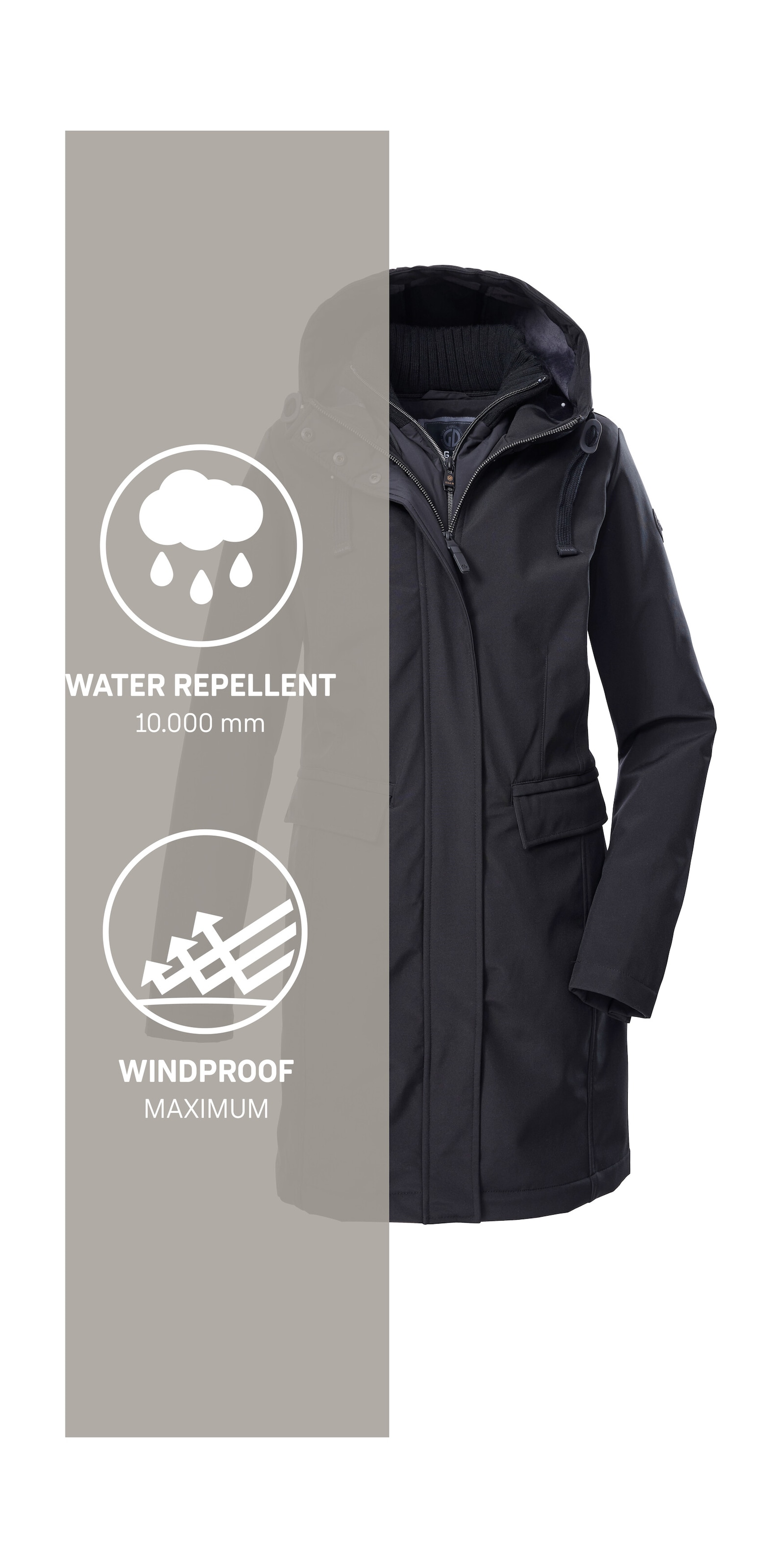 G.I.G.A. DX by killtec Softshellparka »GW 79 WMN SFTSHLL PRK«, Damen Softshellparka: wasserabweisend, atmungsaktiv