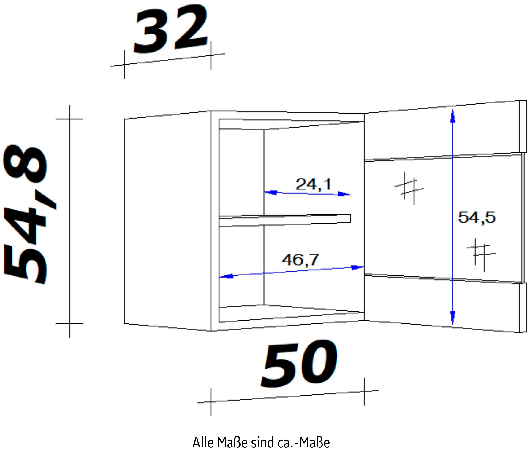 Flex-Well Glashängeschrank »Vintea«, (B x H x T) 50 x 54,8 x 32 cm, mit Stollenglastüren