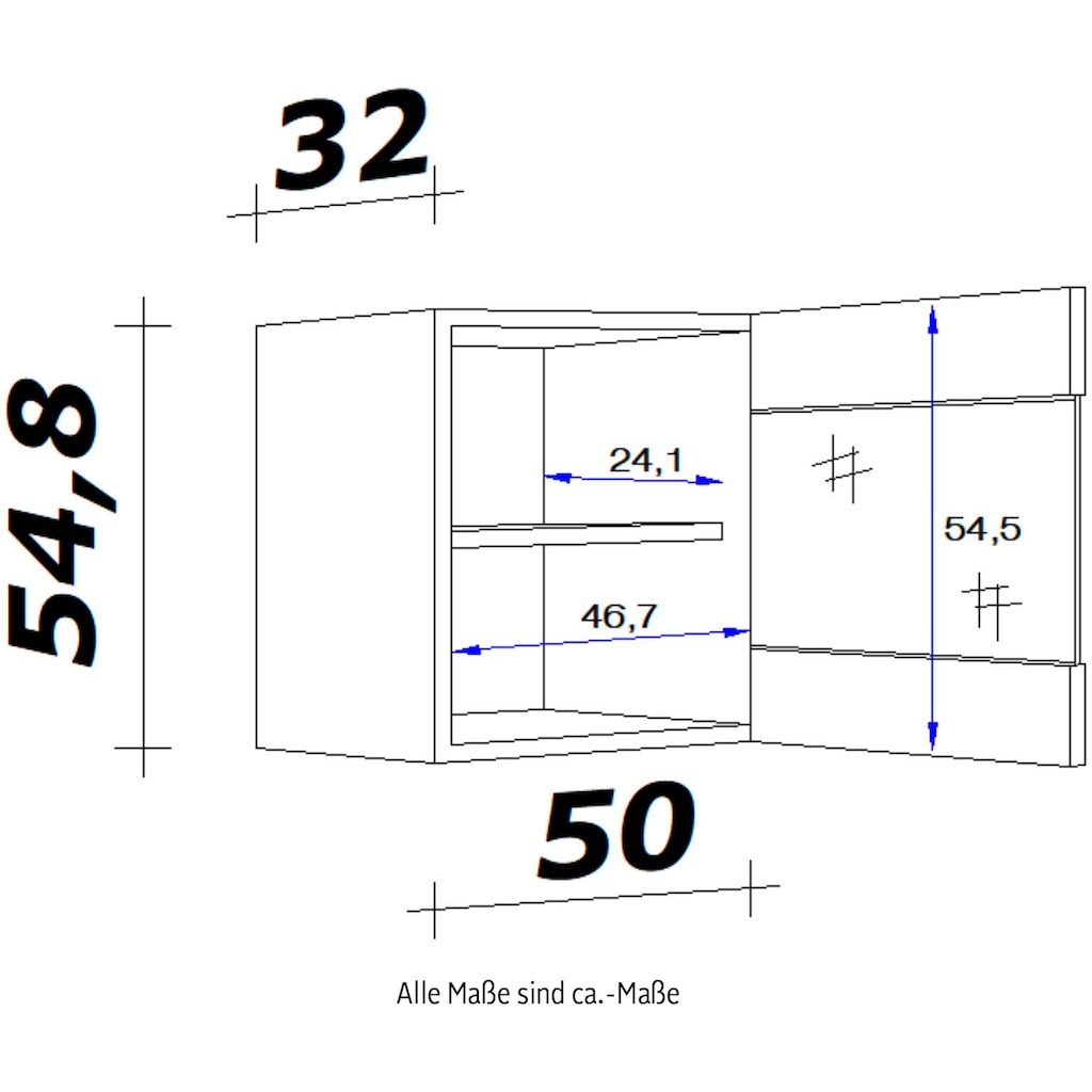 Flex-Well Glashängeschrank »Morena«, (B x H x T) 50 x 54,8 x 32 cm, mit Stollenglastüren