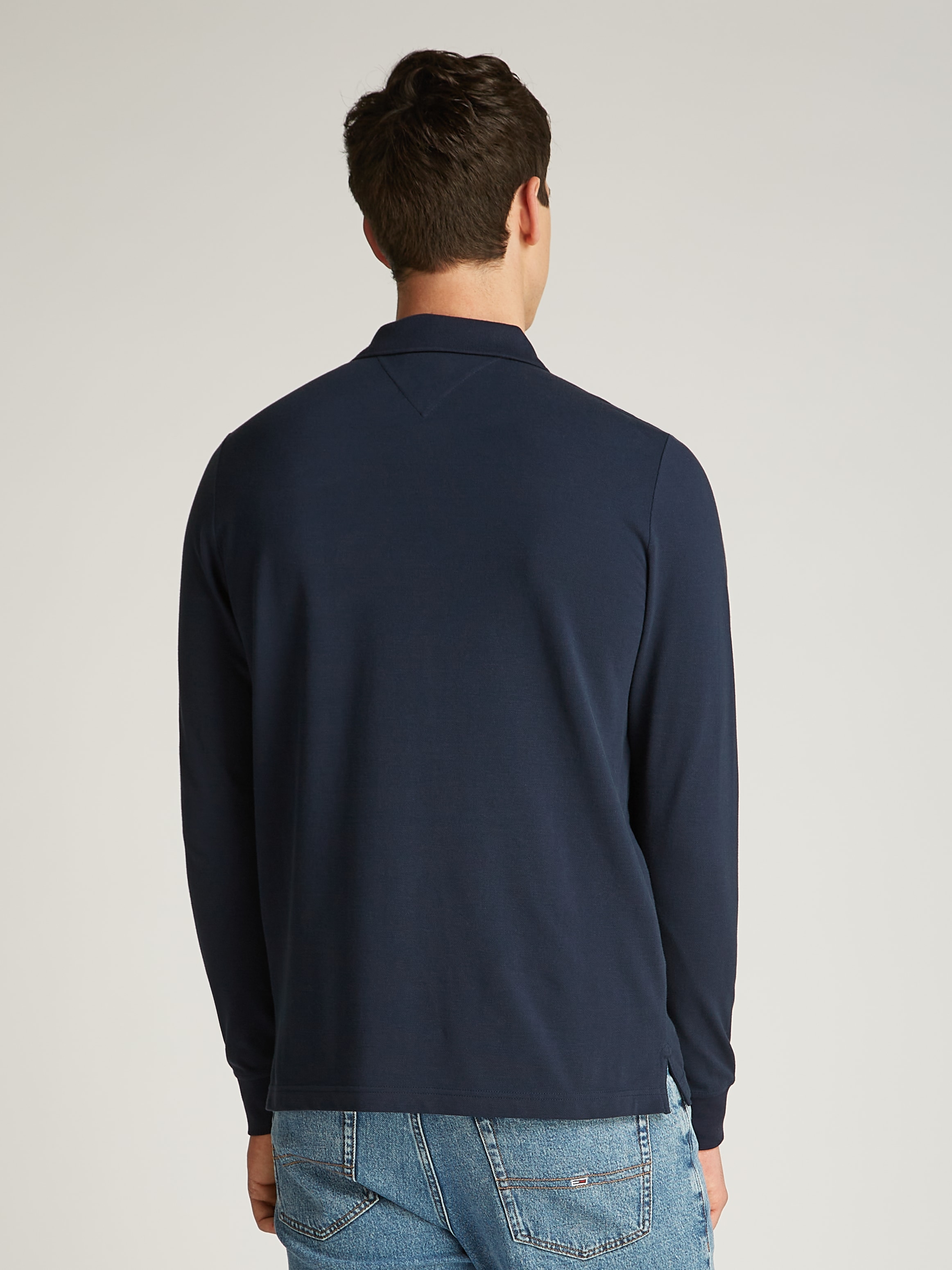 Tommy Jeans Plus Langarm-Poloshirt »TJM SLIM PLACKET POLO LS EXT«, in Großen Größen, Logostickerei