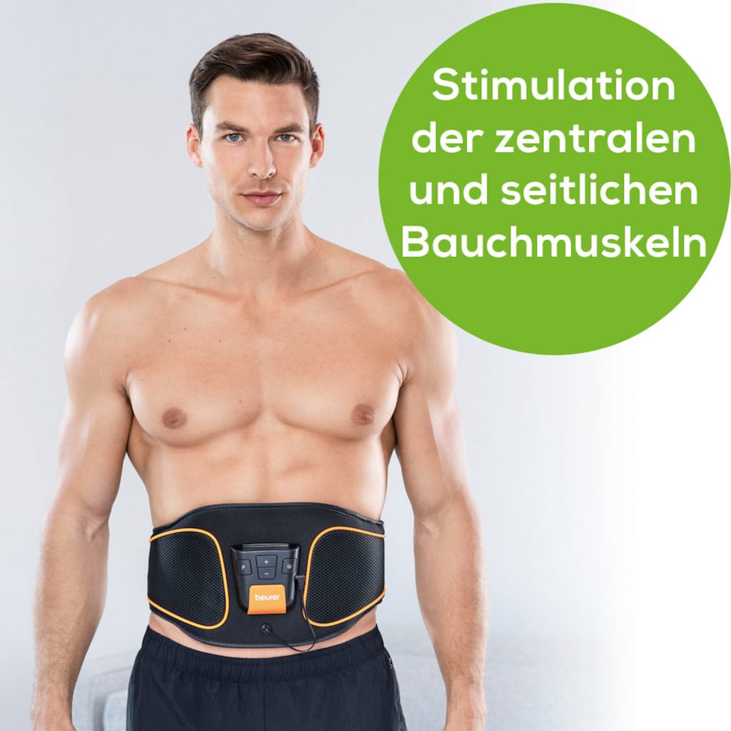BEURER EMS-Bauchmuskeltrainer »EM 37 Bauchmuskel-Gürtel«, (2 tlg.), Wasserkontakt-Elektroden (kein Kontaktgel oder Ersatzelektroden notwendig)