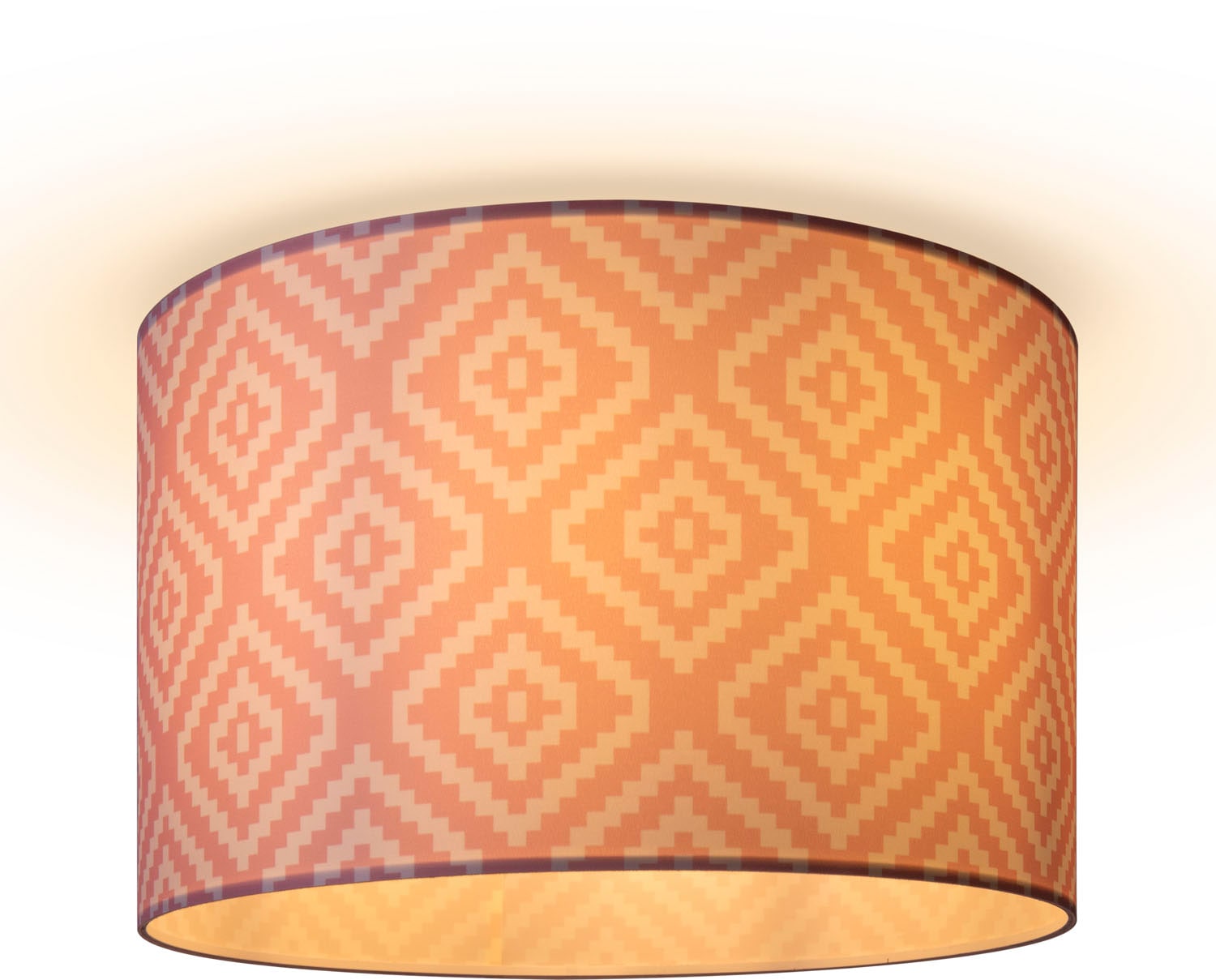 Paco Home Deckenleuchte »Hugo Stella«, Leuchtmittel E27 | ohne Leuchtmittel, Stoff Lampenschirm Vintage Wohnzimmerlampe Rund Retro Design Textil