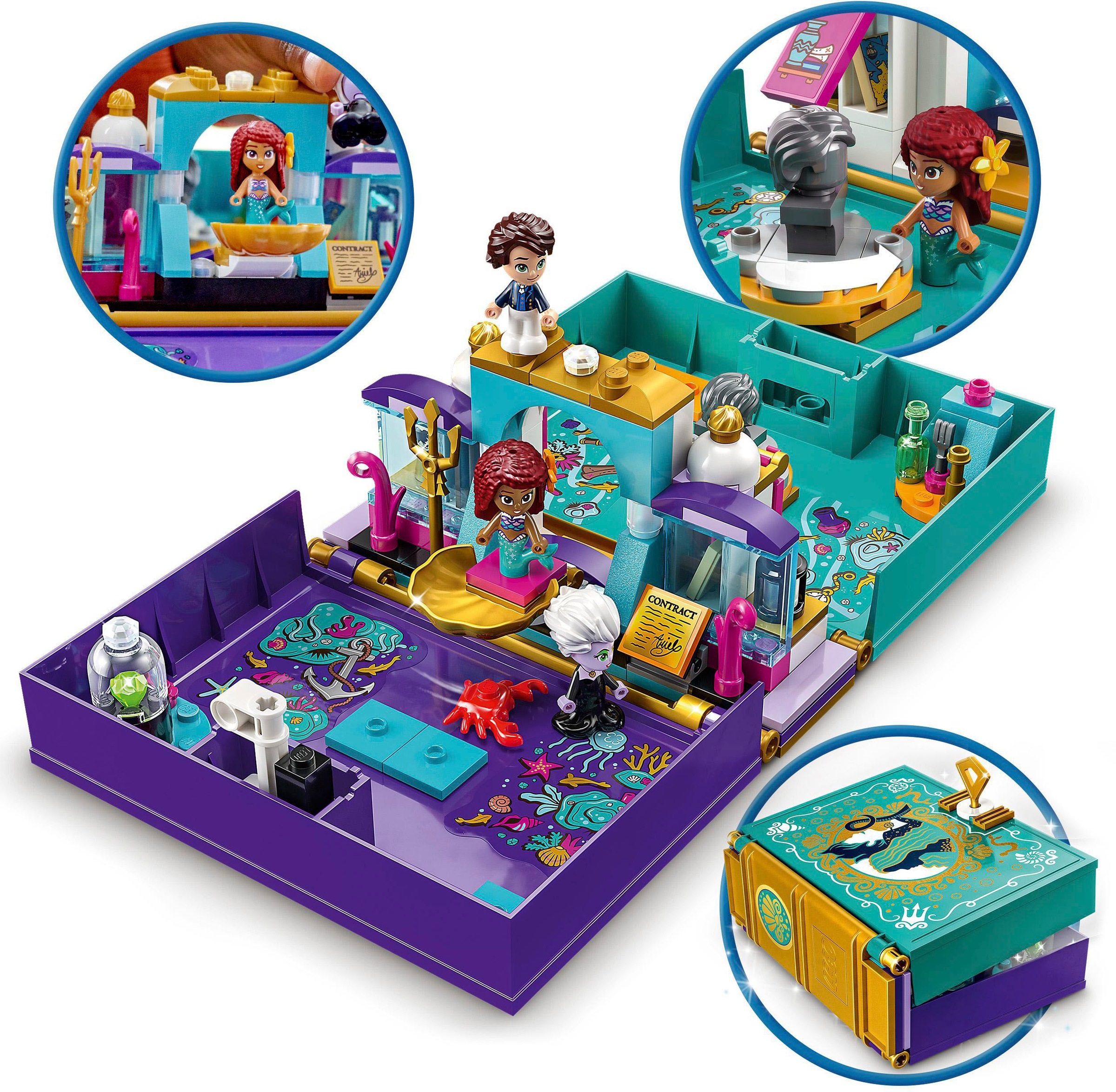 LEGO® Konstruktionsspielsteine »Die kleine Meerjungfrau – Märchenbuch (43213), LEGO® Disney Princess«, (134 St.)