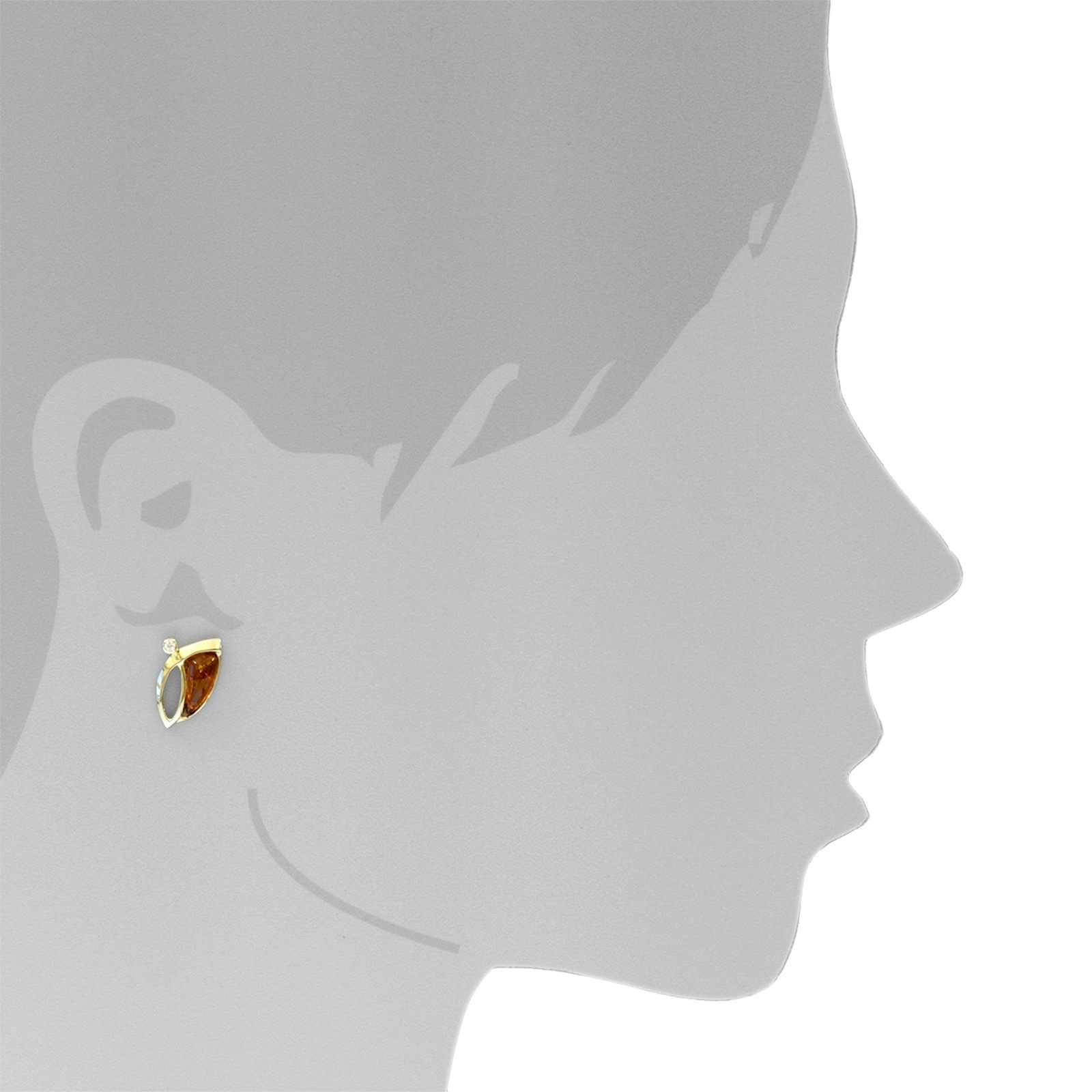 OSTSEE-SCHMUCK Paar Ohrstecker »- Antonia - Gold 333/000 - Bernstein/Zirk.«