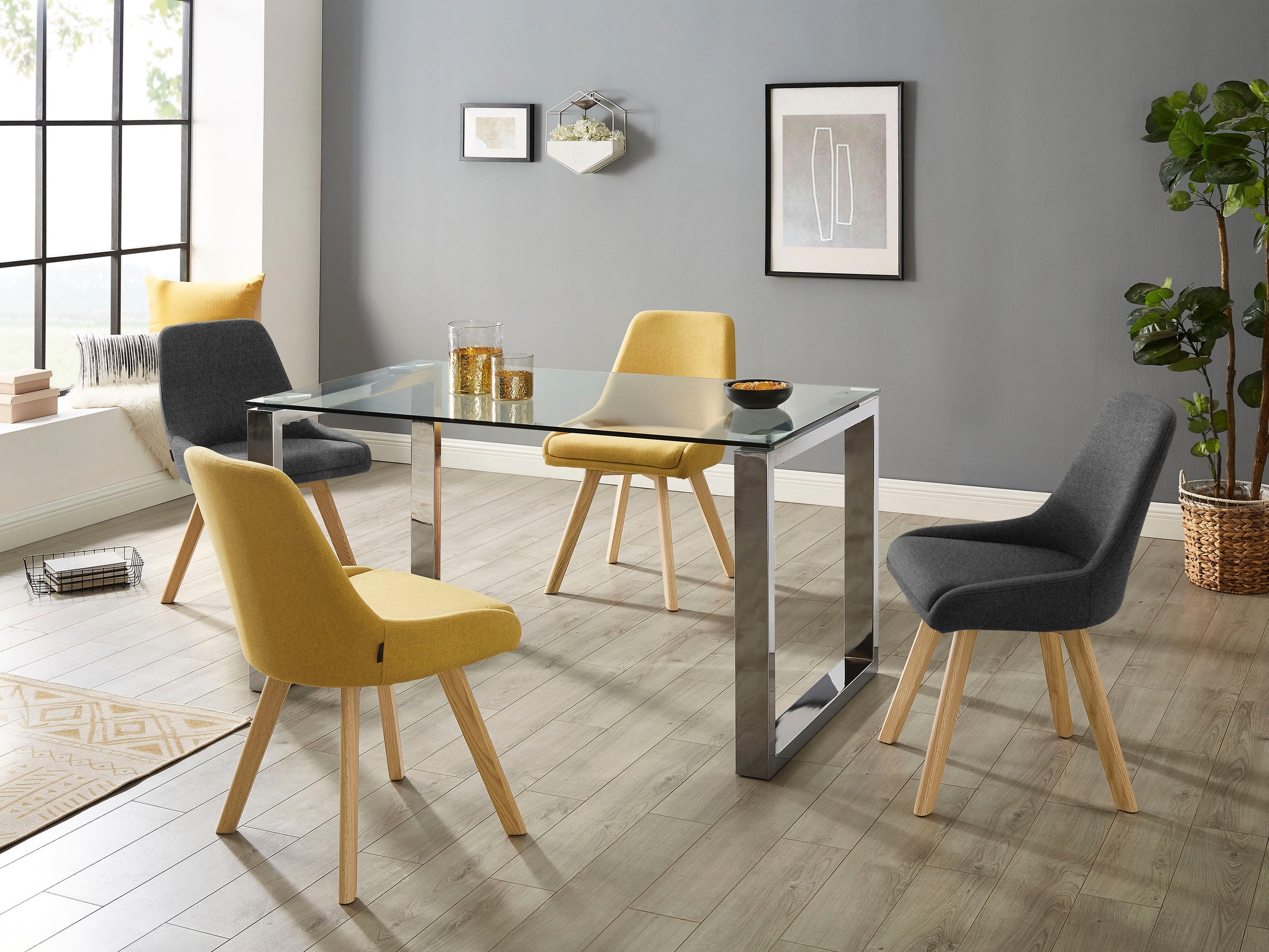 INOSIGN Esszimmerstuhl »Dilla, TOPSELLER!«, (Set), 1 St., Webstoff, im 1er und 2er Set, Webstoff Bezug, Sitzhöhe 48 cm, Küchenstuhl