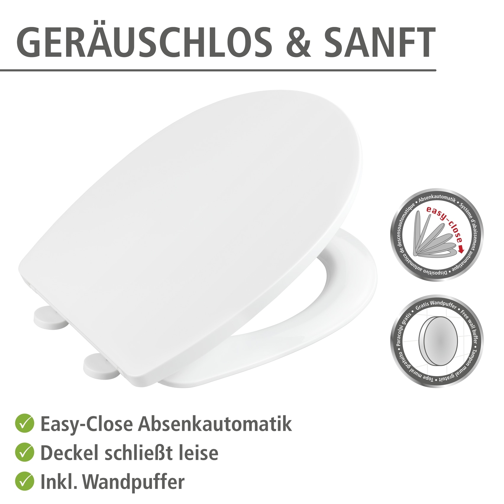 WENKO WC-Sitz »Tavola« Toilettensitz aus strapazierfähigem Duroplast mit Absenkautomatik