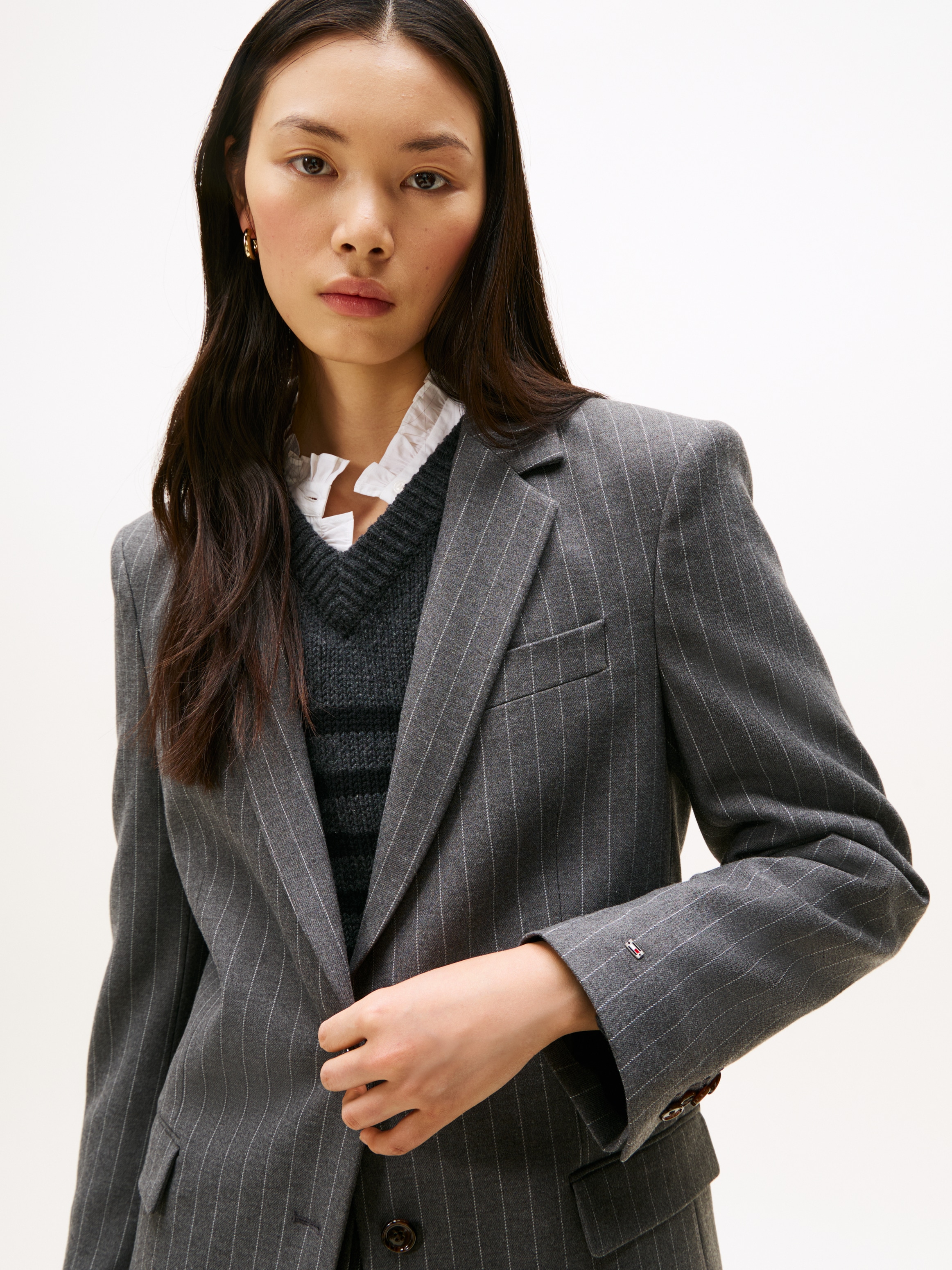Tommy Hilfiger Longblazer »PINSTRIPE RELAXED BLAZER«, mit Nadelstreifen