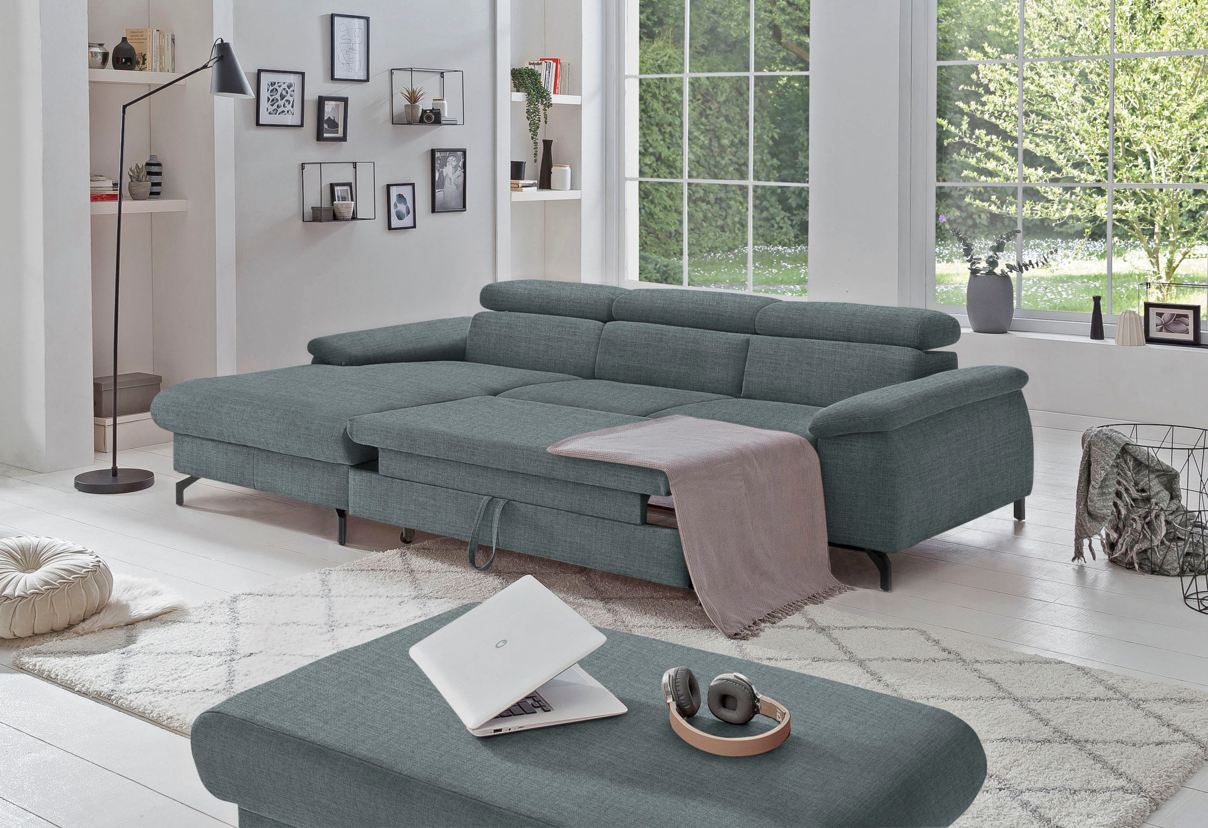 COTTA Ecksofa »Kitty L-Form«, mit Kopfteilverstellung, wahlweise mit Bettfunktion & Bettkasten