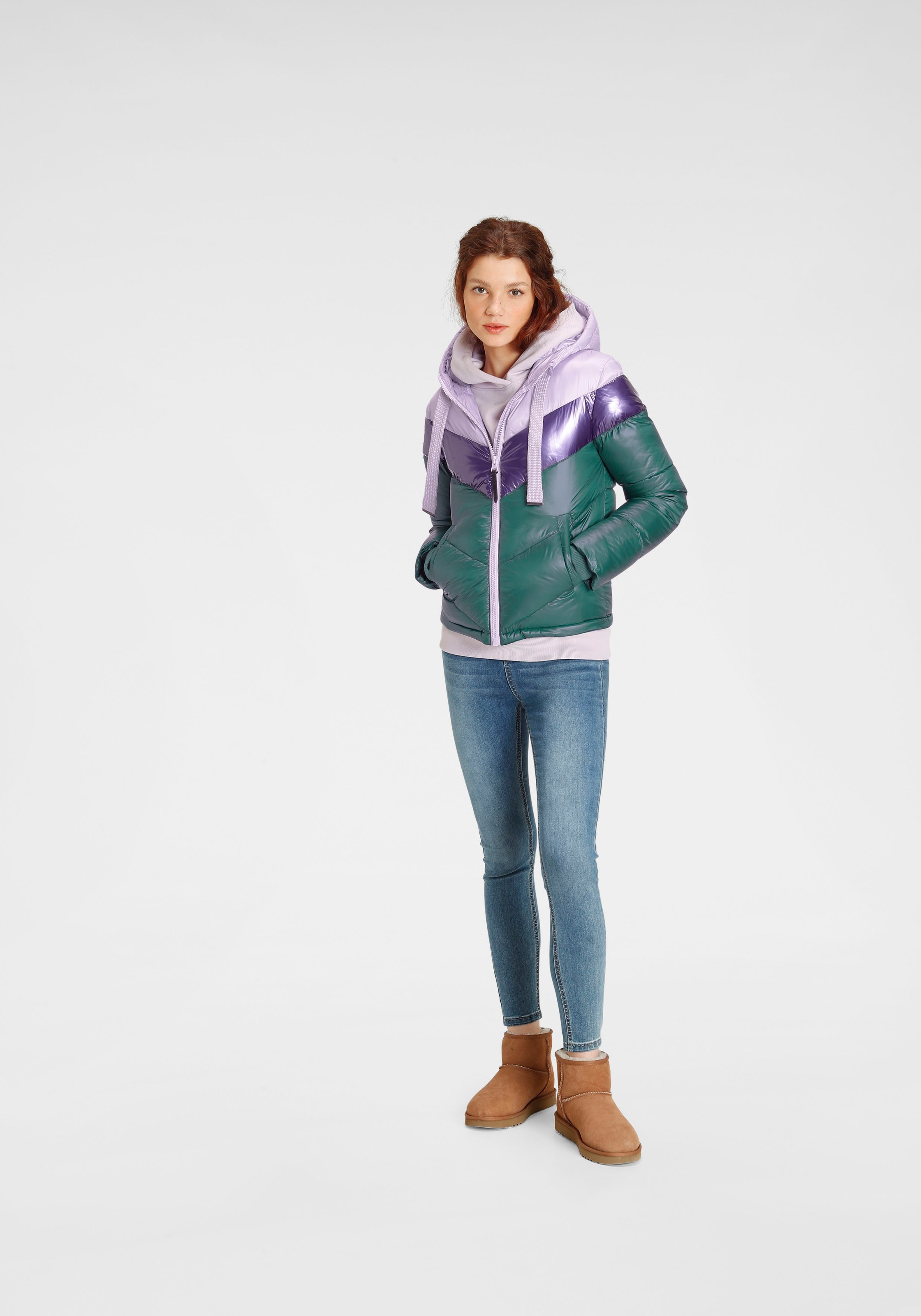 ALPENBLITZ Steppjacke »Puncak«, coolen bei OTTOversand Kapuze, im Colourblocking mit