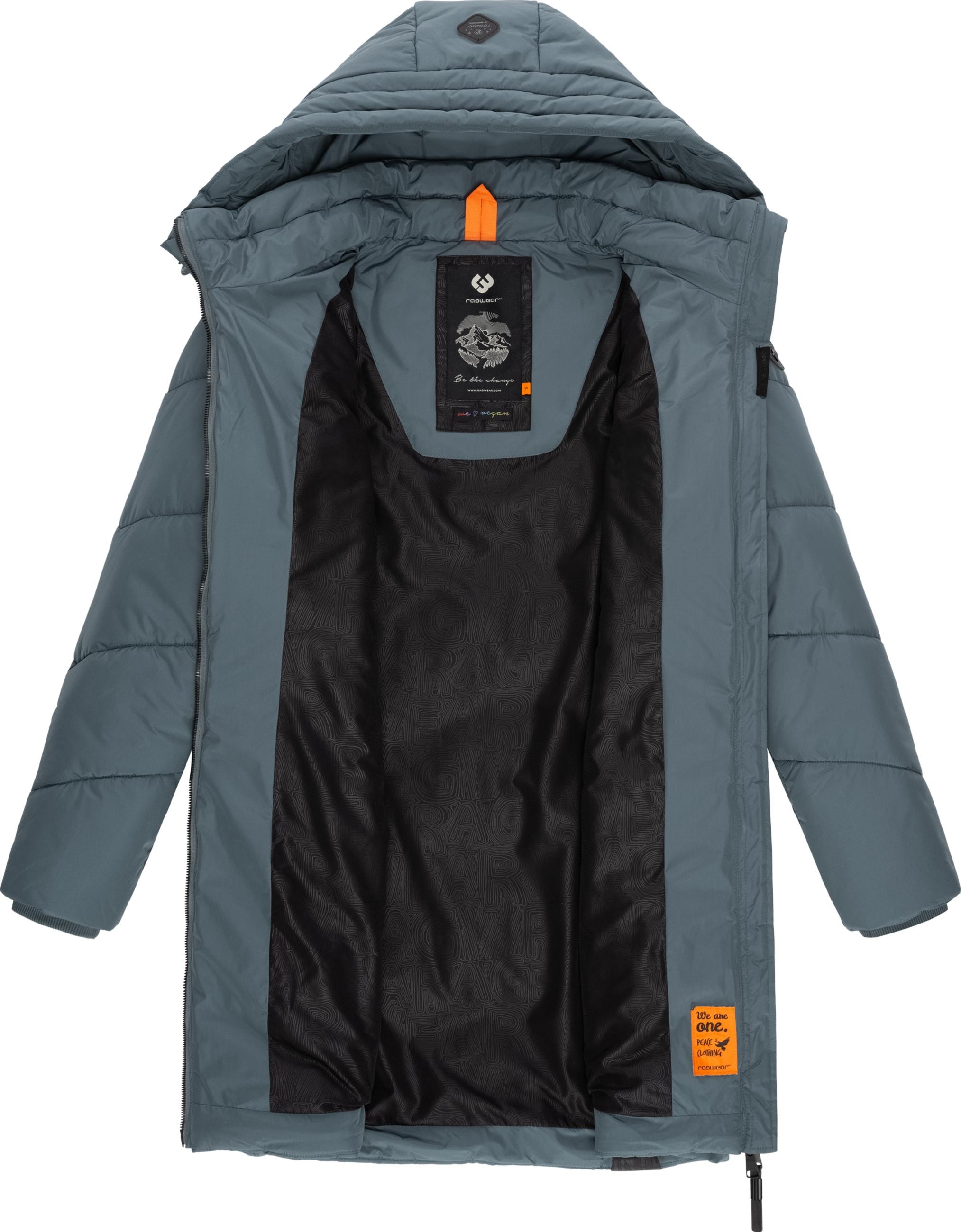 Ragwear Steppmantel »Steppmantel Novista«, Stylischer Wintermantel mit zick zack Muster und großer Kapuze