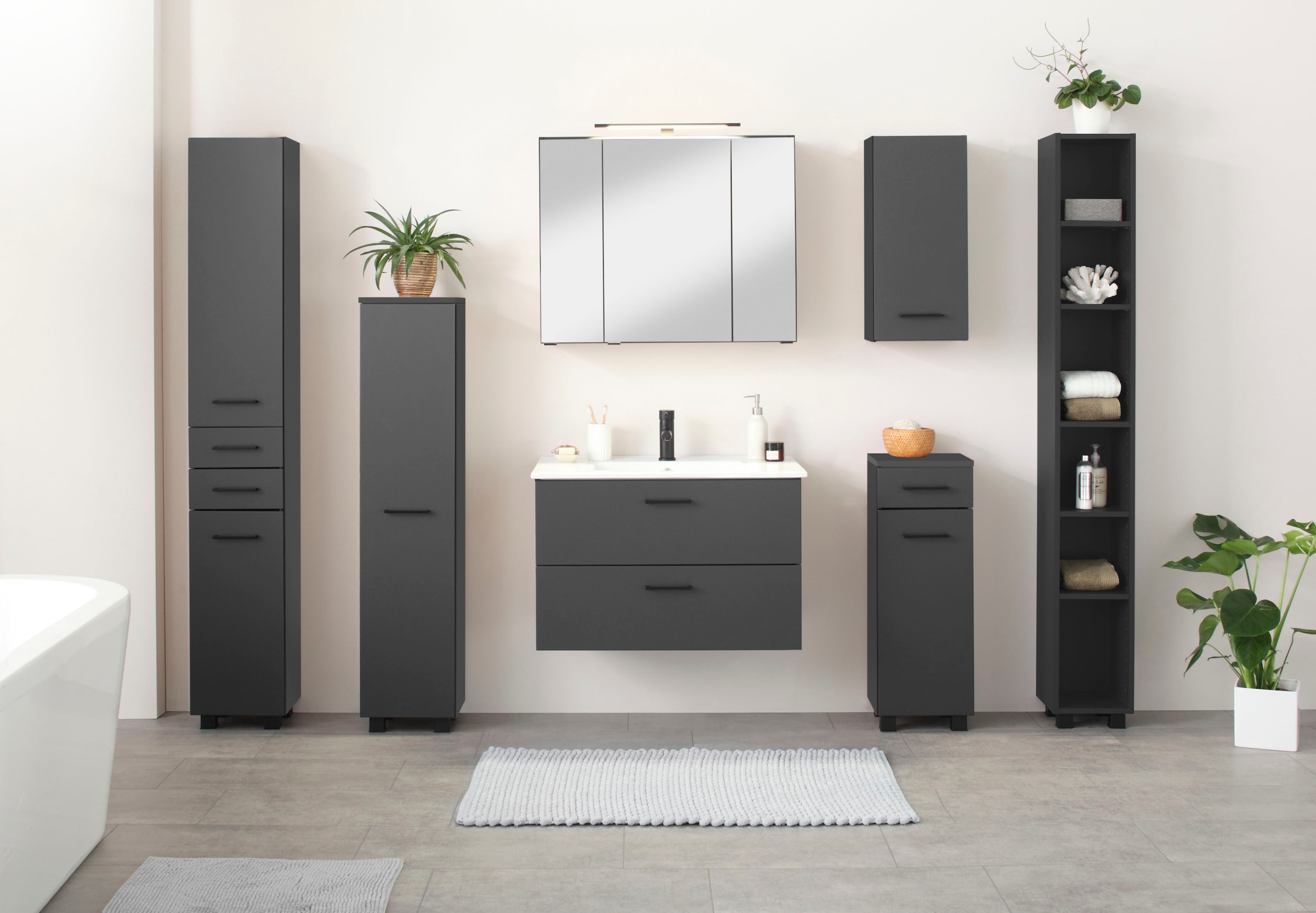welltime Midischrank »Trento, verschiedene Ausführungen und Farben«, Badmöbel, Breite 30 cm, 1 Tür, Made in Germany