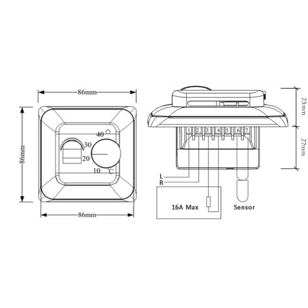 PEROBE Raumthermostat »Temperaturregler analog«
