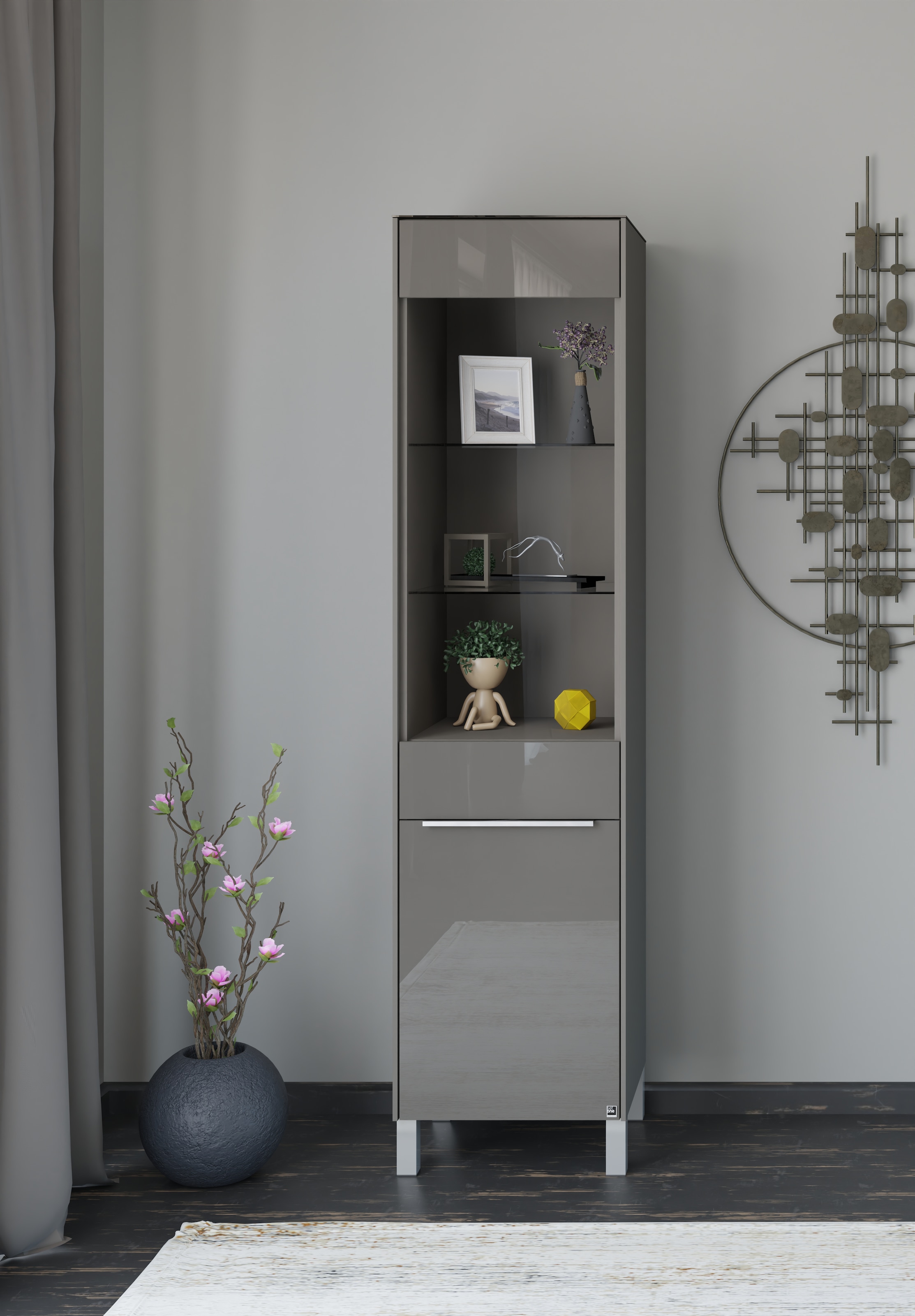 set one by Musterring Standvitrine »Reno« 1 Stk. tlg. Mit Vierkantfuß in diversen Farben, 197 cm Höhe & Farbauswahl