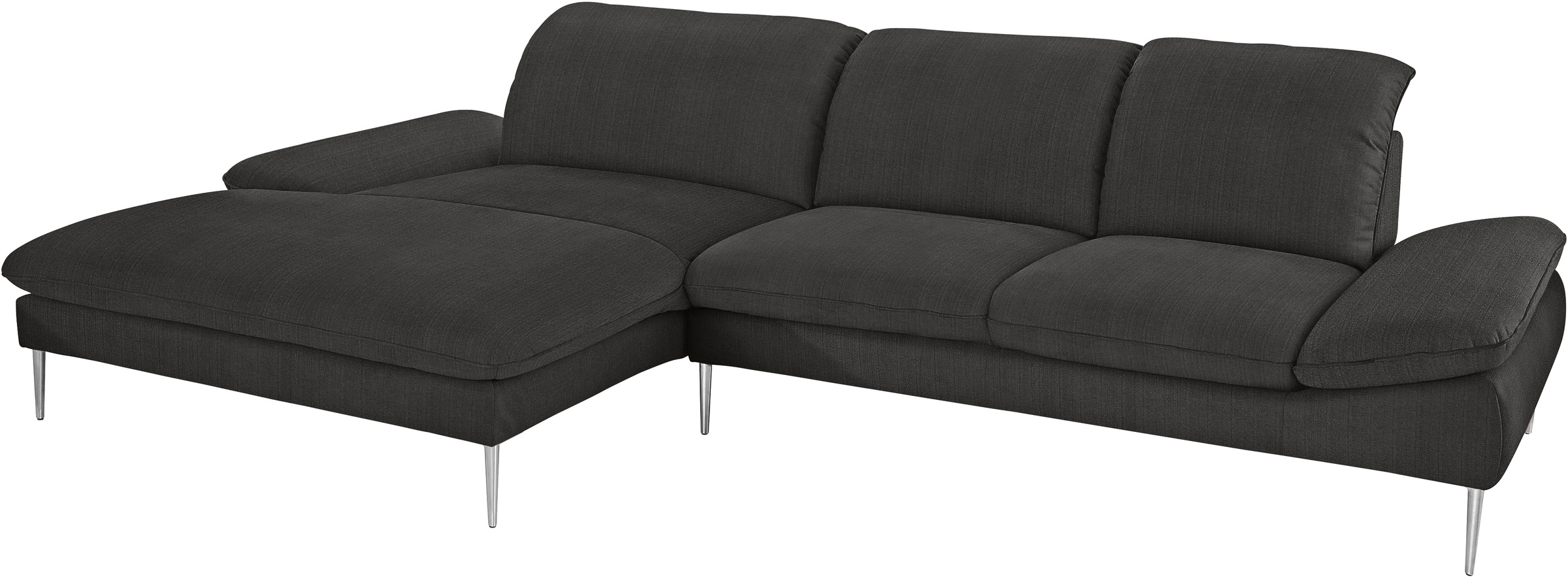 W.SCHILLIG Ecksofa »enjoy&MORE, Designsofa, bequem, zeitlos und elegant, L-Form«, mit Sitztiefenverstellung, Füße Chrom glänzend, Breite 340 cm