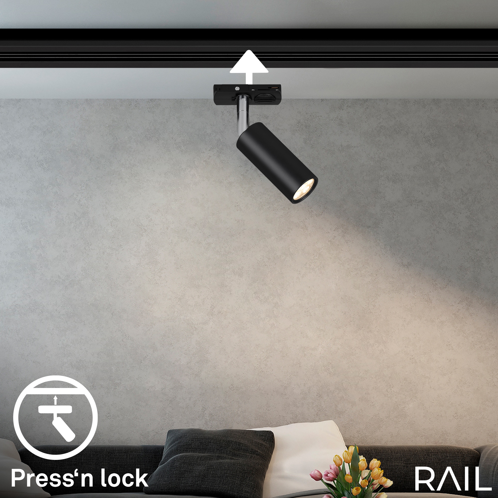 Briloner Leuchten Schienensystem-Leuchten »RAIL« LED-Board 1 Stk. LED Spotlight 40x100 mm Schwarz 5,5W Schienensystem Rail Büro