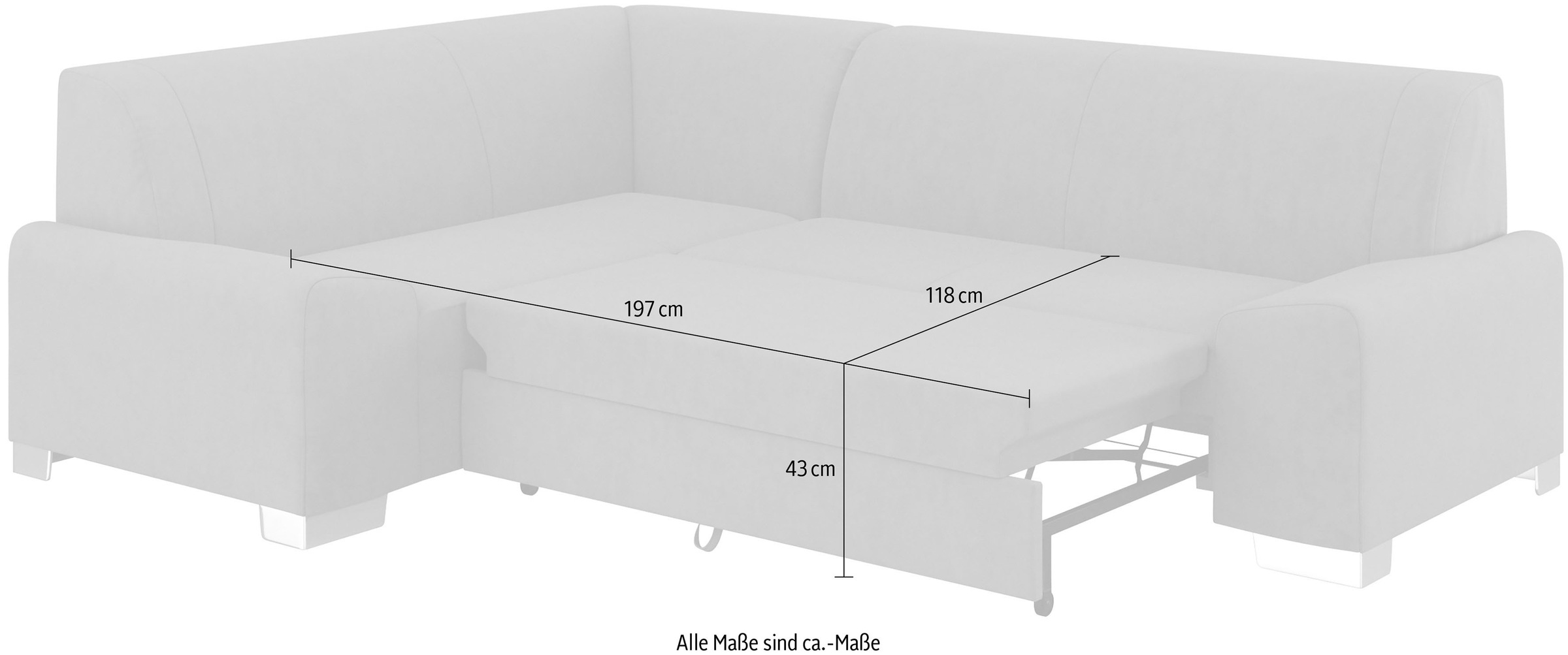 DOMO collection Ecksofa »Anzio in kubischer Formensprache, flache Armlehnen, L-Form«, Wahlweise mit Bettfunktion und Federkern für hohen Sitzkomfort