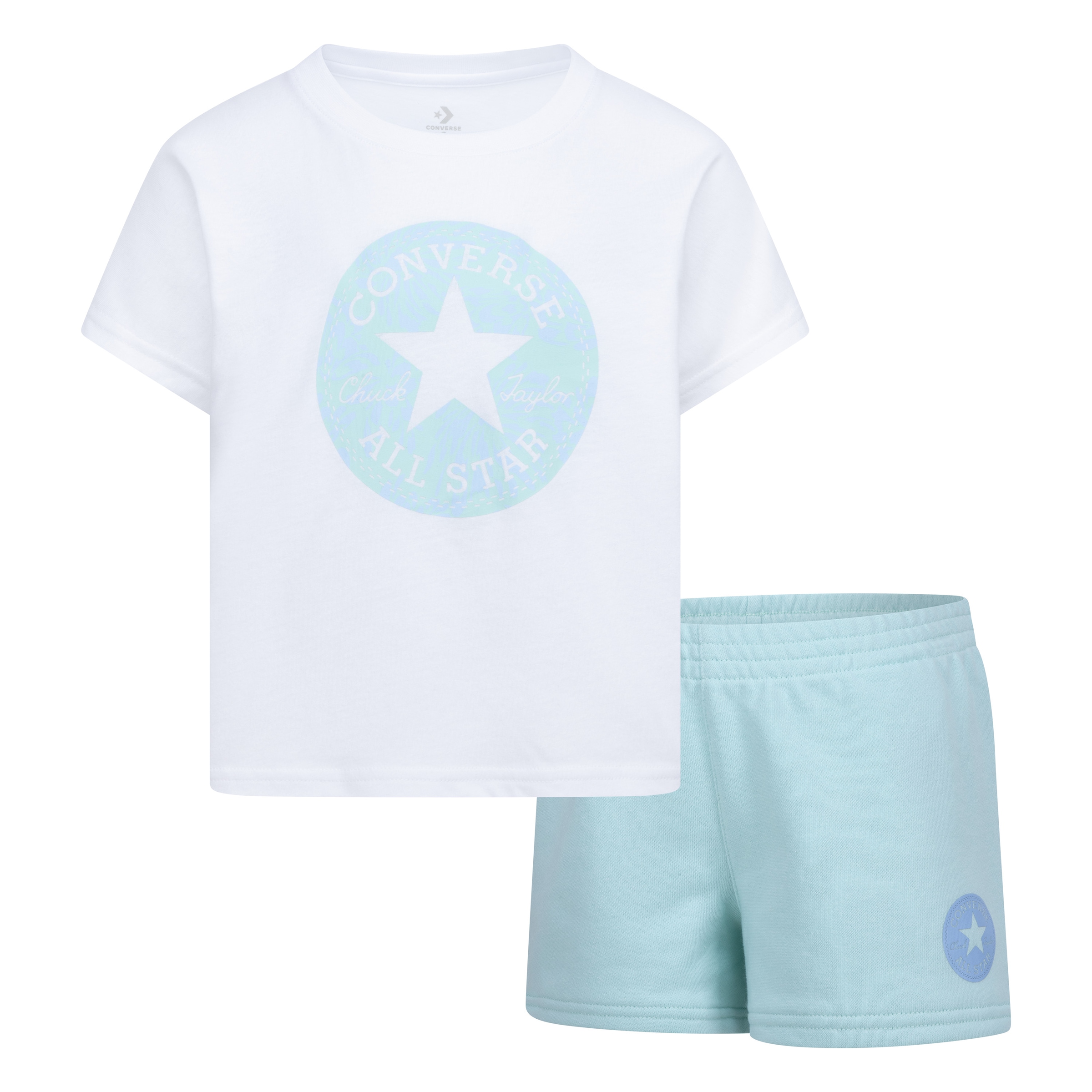 Converse T-Shirt & Shorts »CNVG FLORAL TEE & SHORT SET« 2 zweiteiliges Set, für Kinder, aus Baumwolle und Polyester