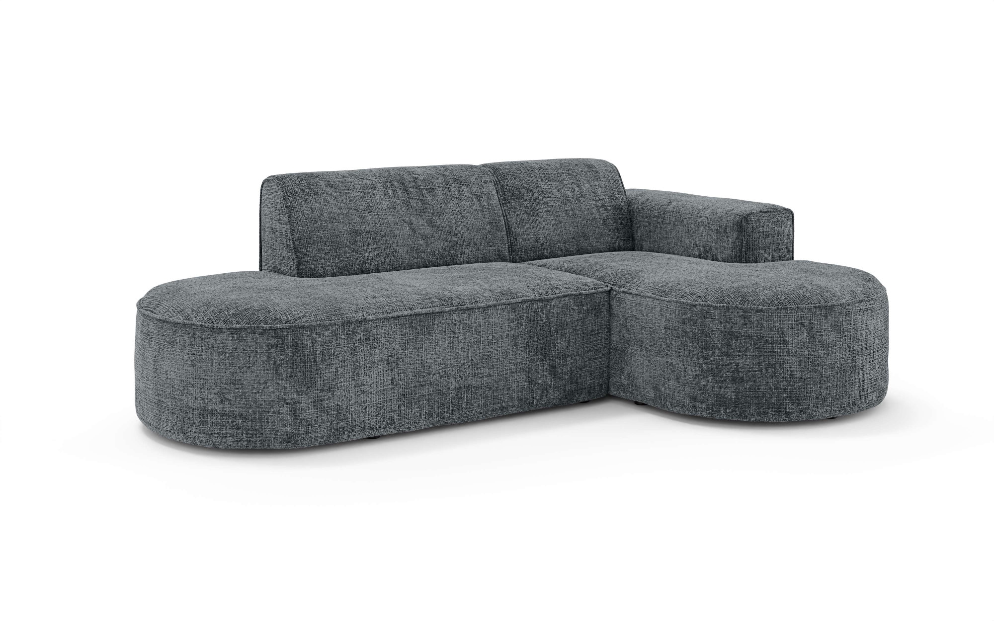 OTTO home Ecksofa »ADELLA Design-Sofa mit Recamiere rechts/links, 248/159/76 cm«, L-Form mit Wellenunterfederung, runde Form, auch in Cord