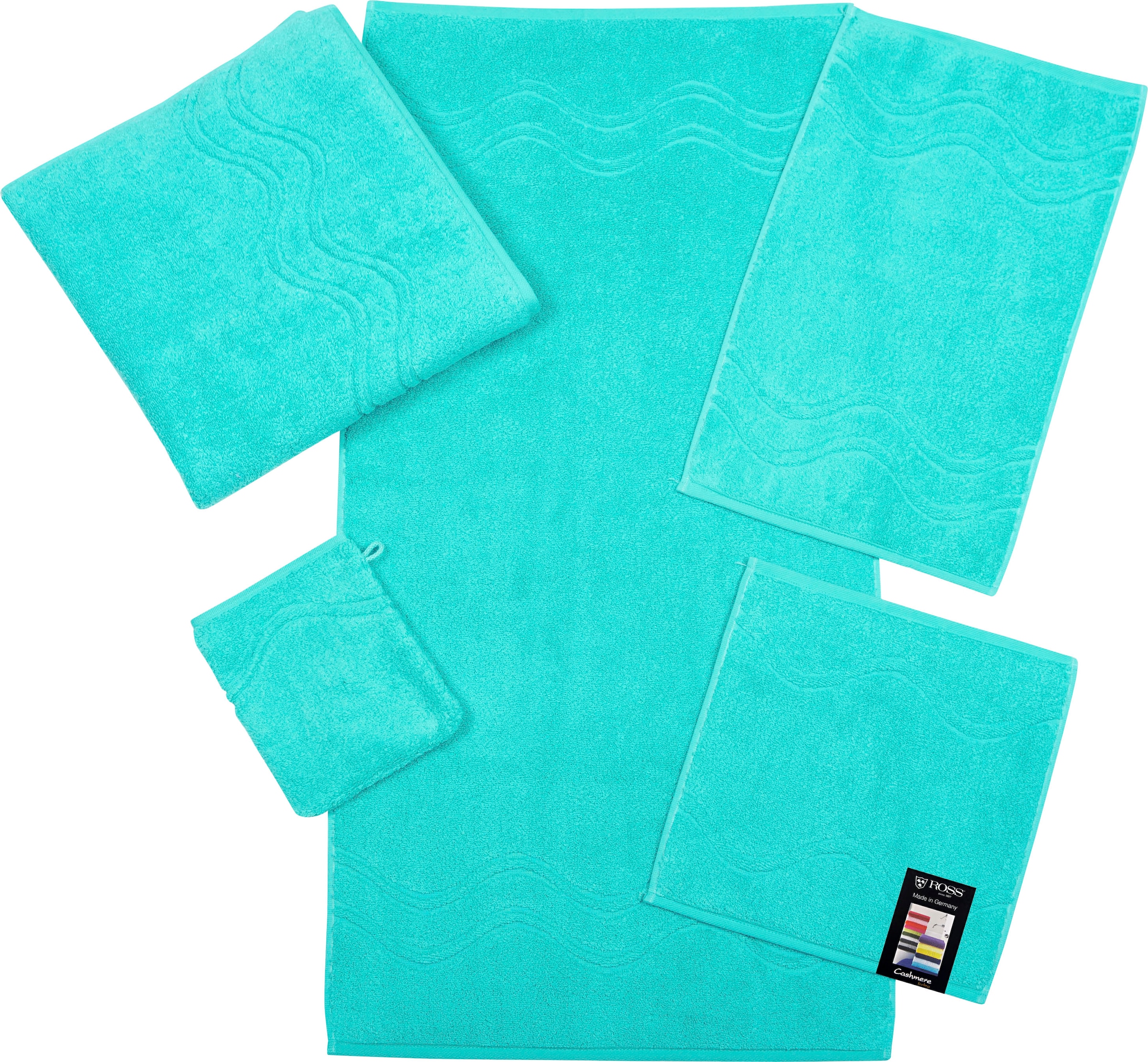 ROSS Handtuch »Cashmere feeling«, (Packung, 2 St.), 100% Baumwolle, mit Wellen-Bordüre, große Farbauswahl
