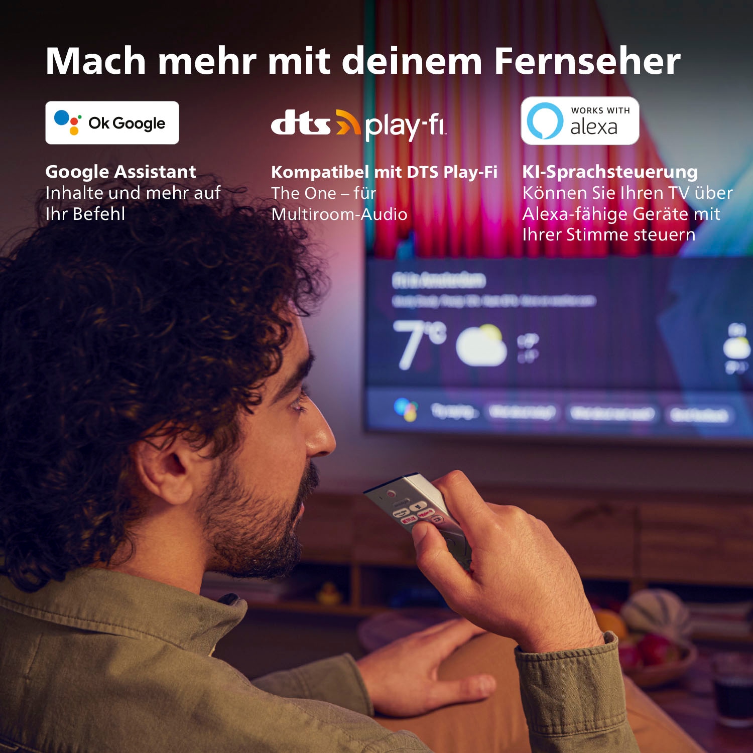 Philips LED-Fernseher »65PUS8807/12«, 4K Ultra HD, Android TV-Smart-TV-Google TV