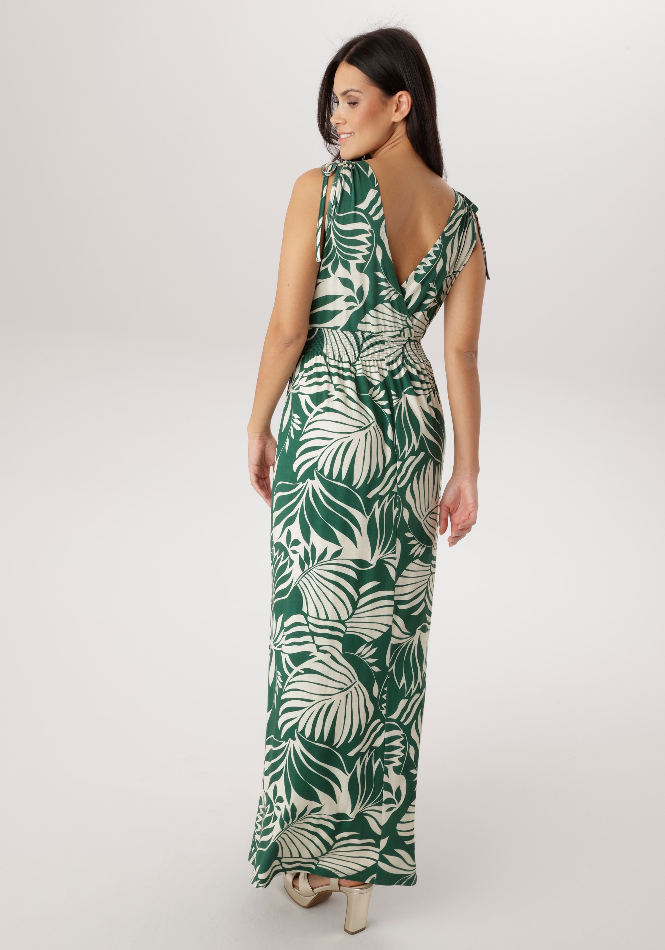 Aniston SELECTED Sommerkleid mit breiten Trägern zum Raffen - NEUE KOLLEKTION