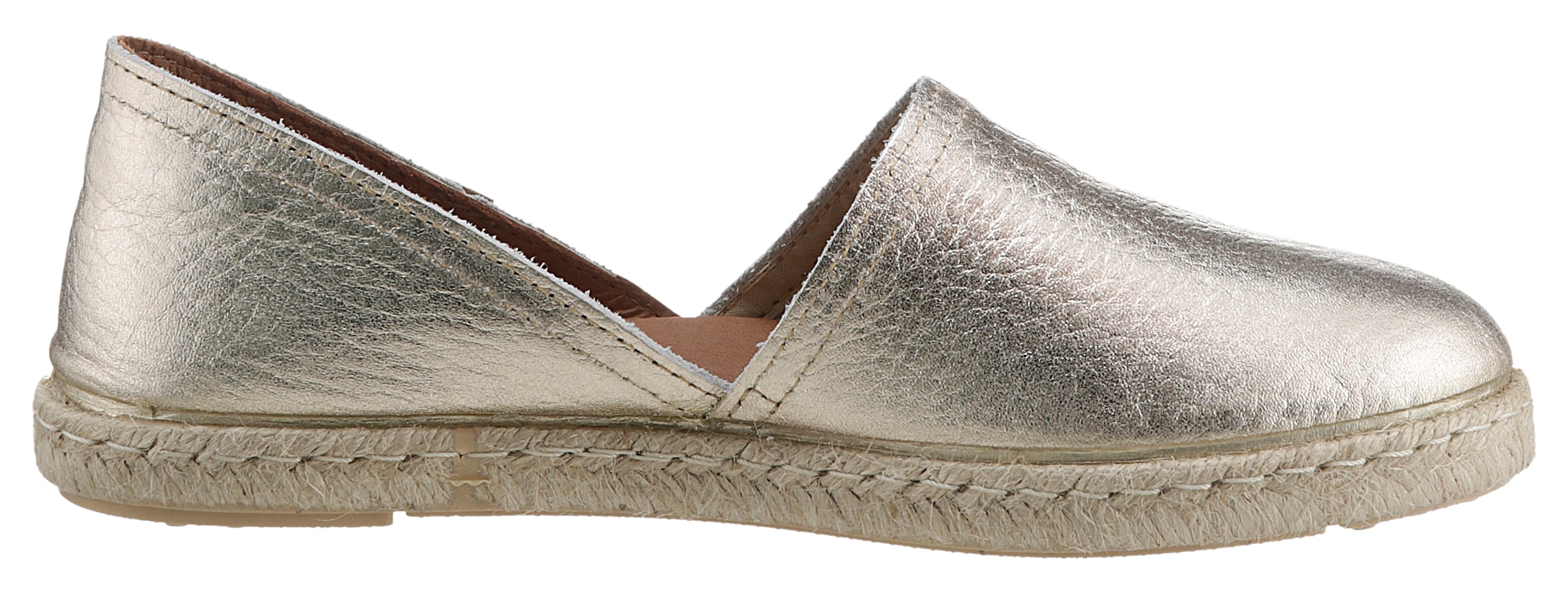 VERBENAS Espadrille »CARMEN NUCLEO METAL«, Slipper, Sommerschuh, Strandschuh im Metallic Look