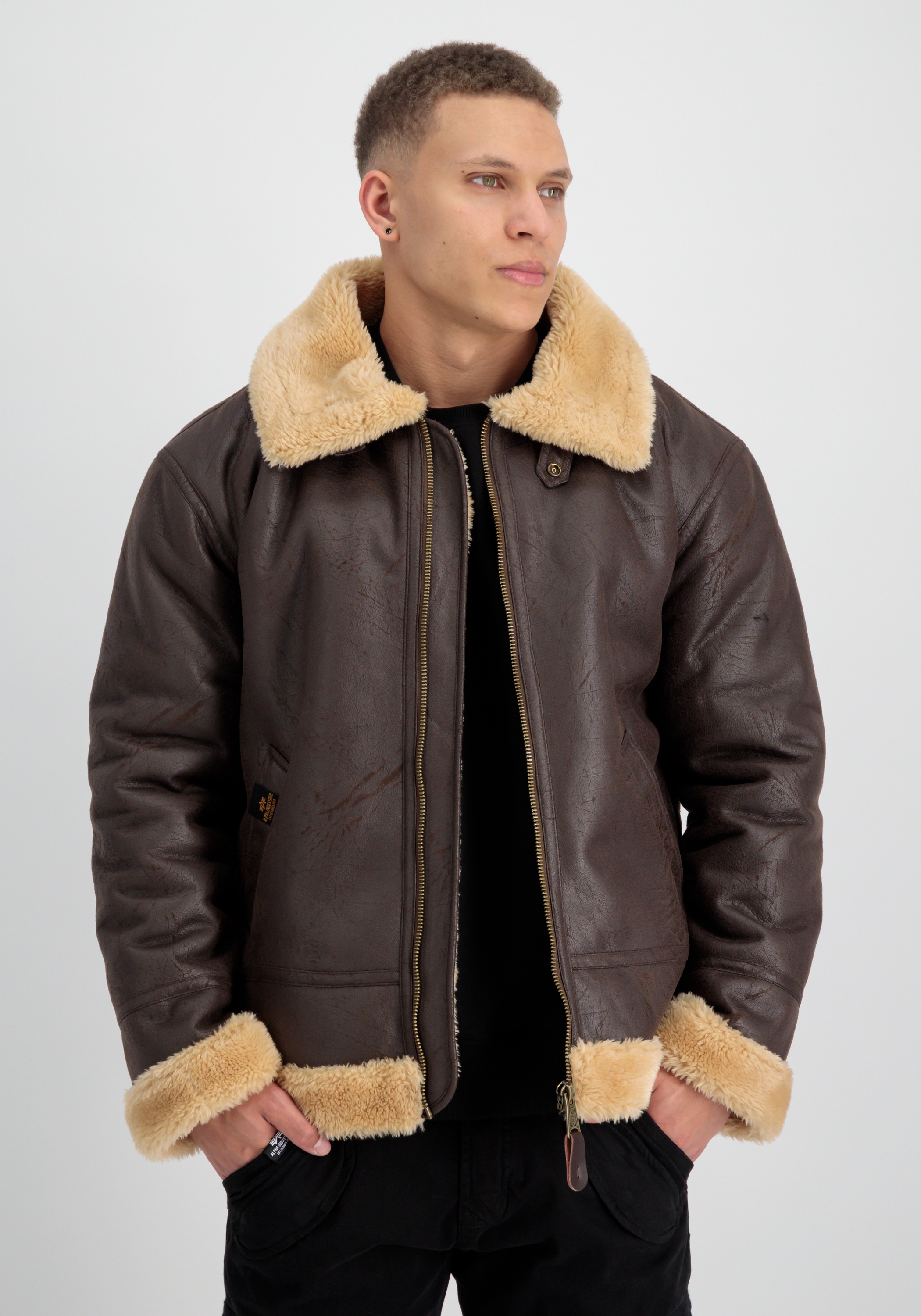 Alpha Industries Lederjacke »B-3 Faux Leather Lederjacke«
